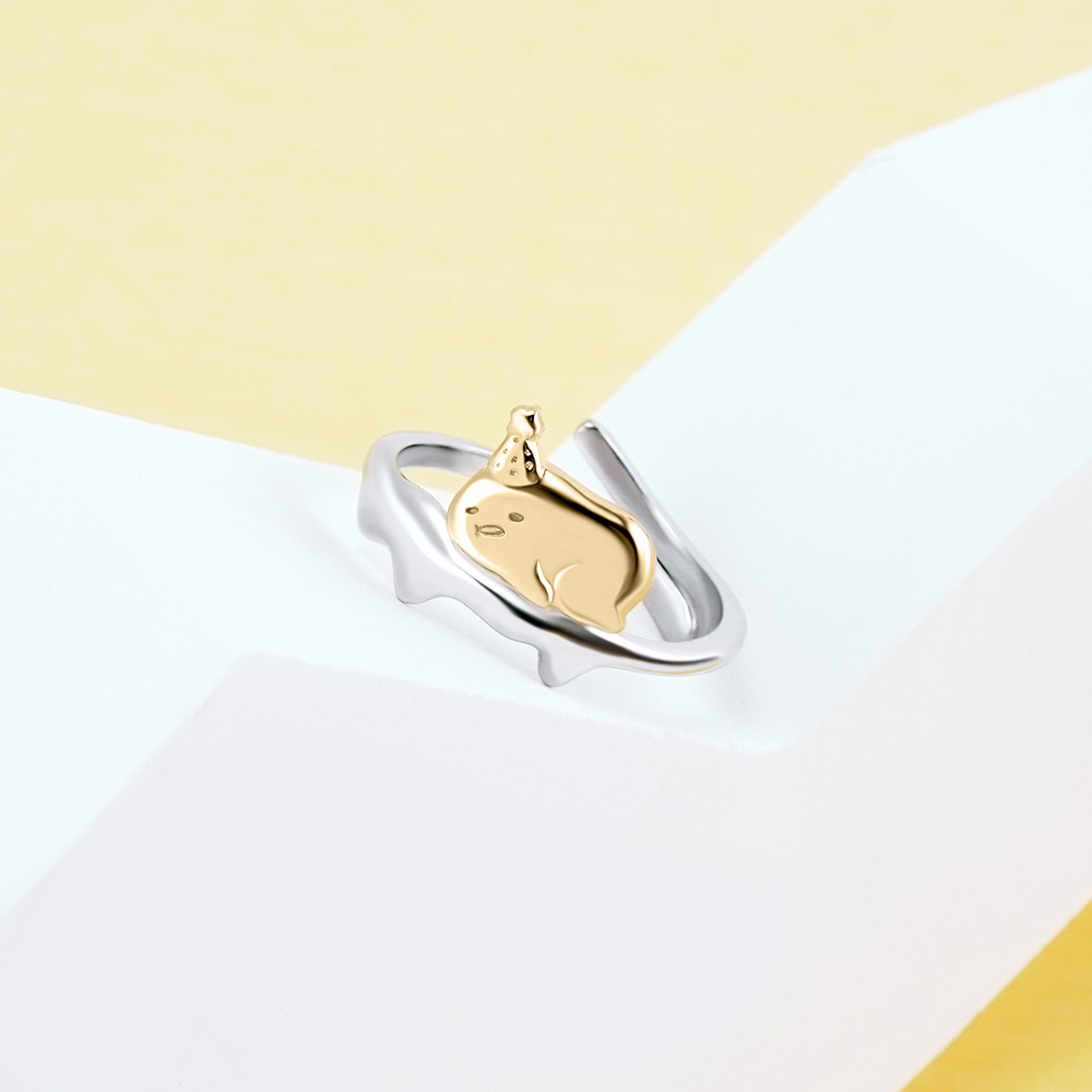 Gudetama 10週年系列-懶得過生日的蛋黃哥純銀戒指_6
