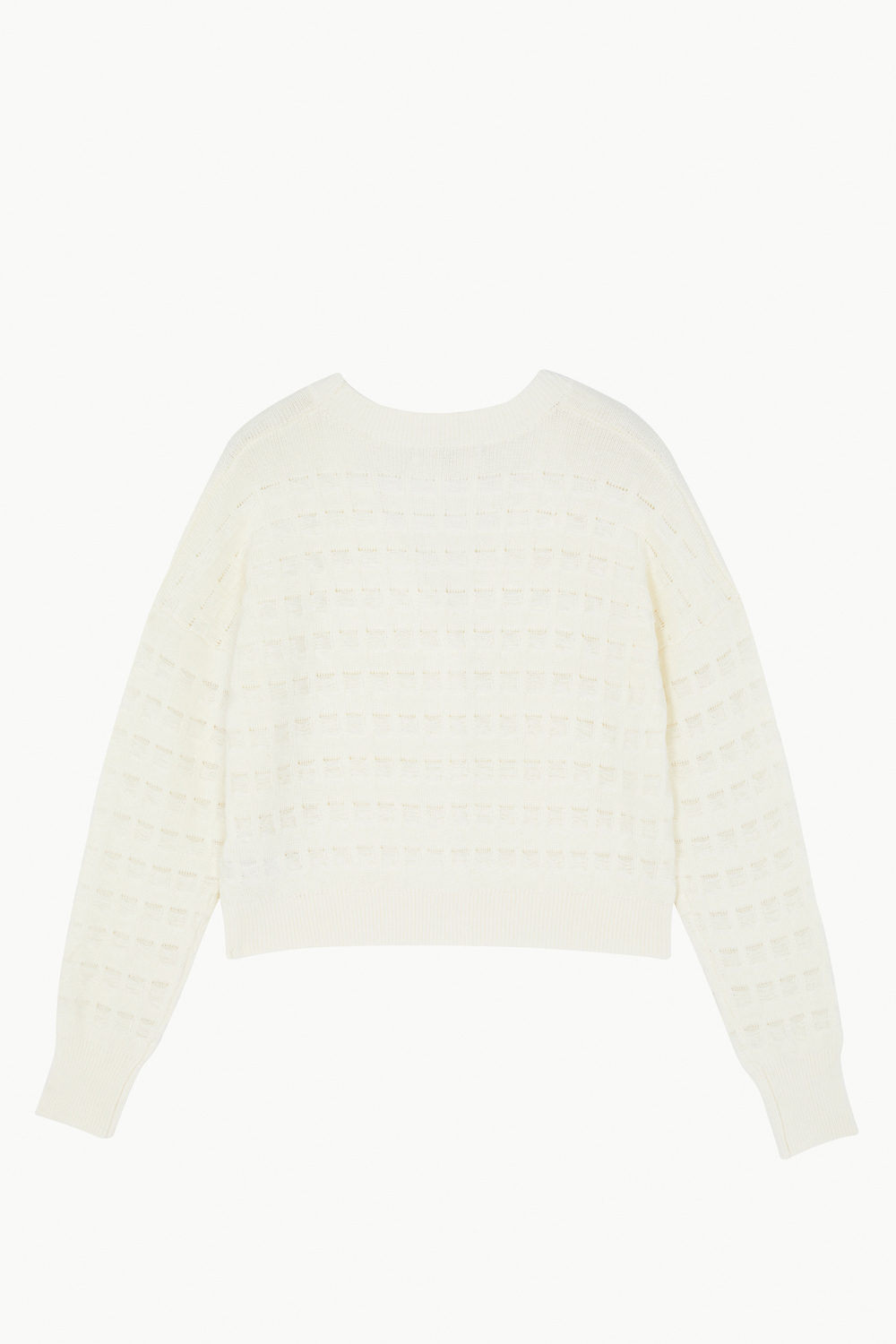 SST&C #Online Exclusive  White Hollow Knitted Jacket | 8662304001  (Outlet)_7