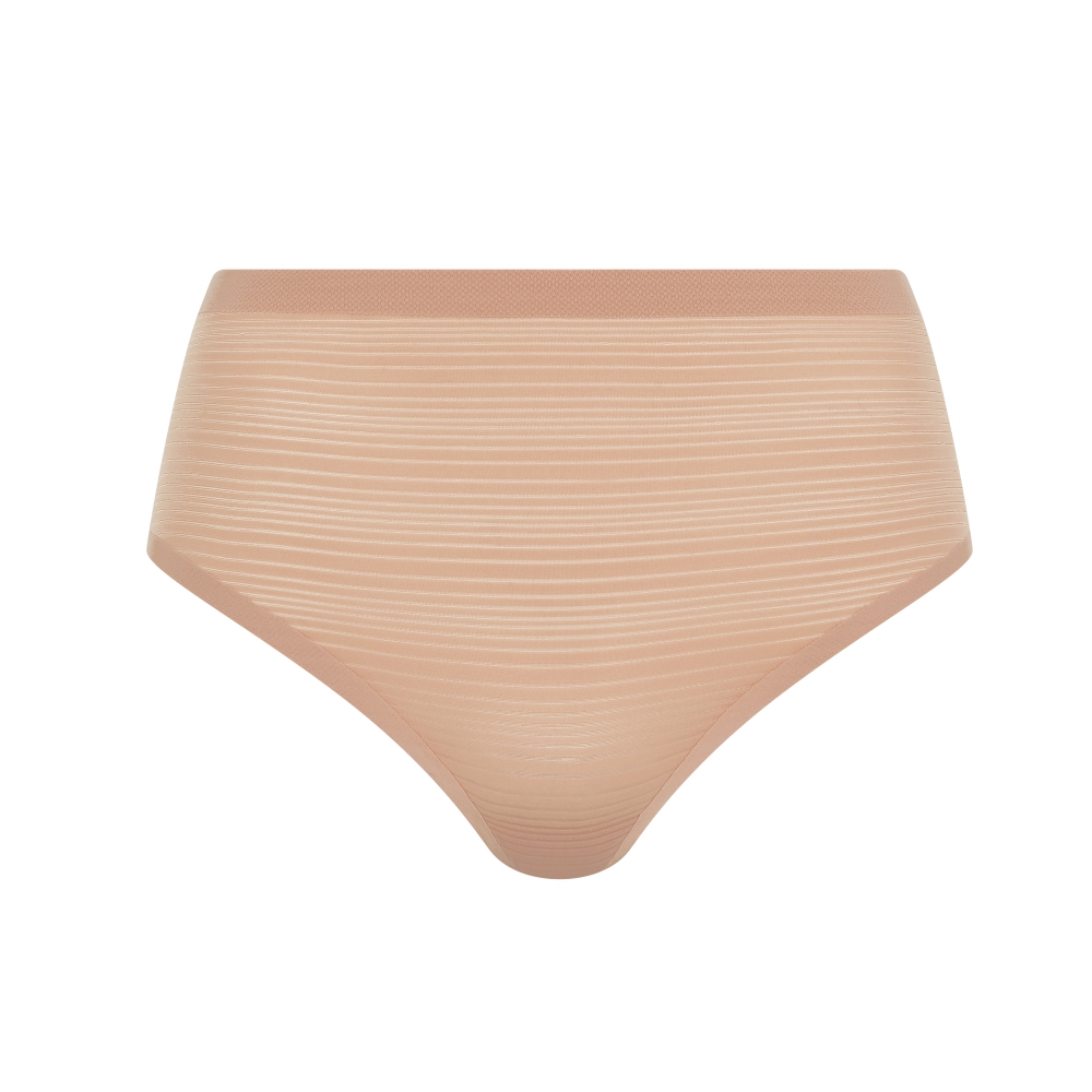 【Chantelle Lab】透氣涼感深V有襯墊無痕內衣>XS-L>絲光膚(20D10_00Q)【Soft Stretch Stripes】_7