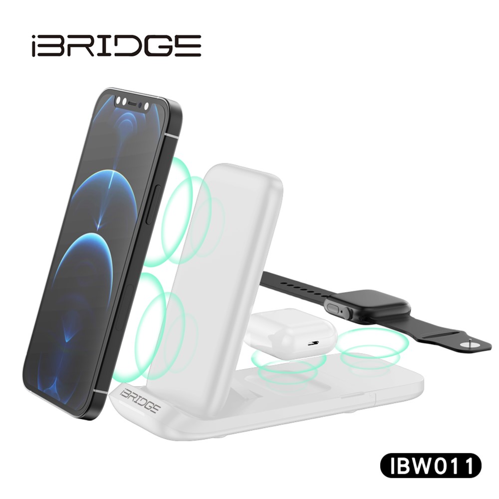 【iBRIDGE】折疊三合一無線充電器(IBW011)_2