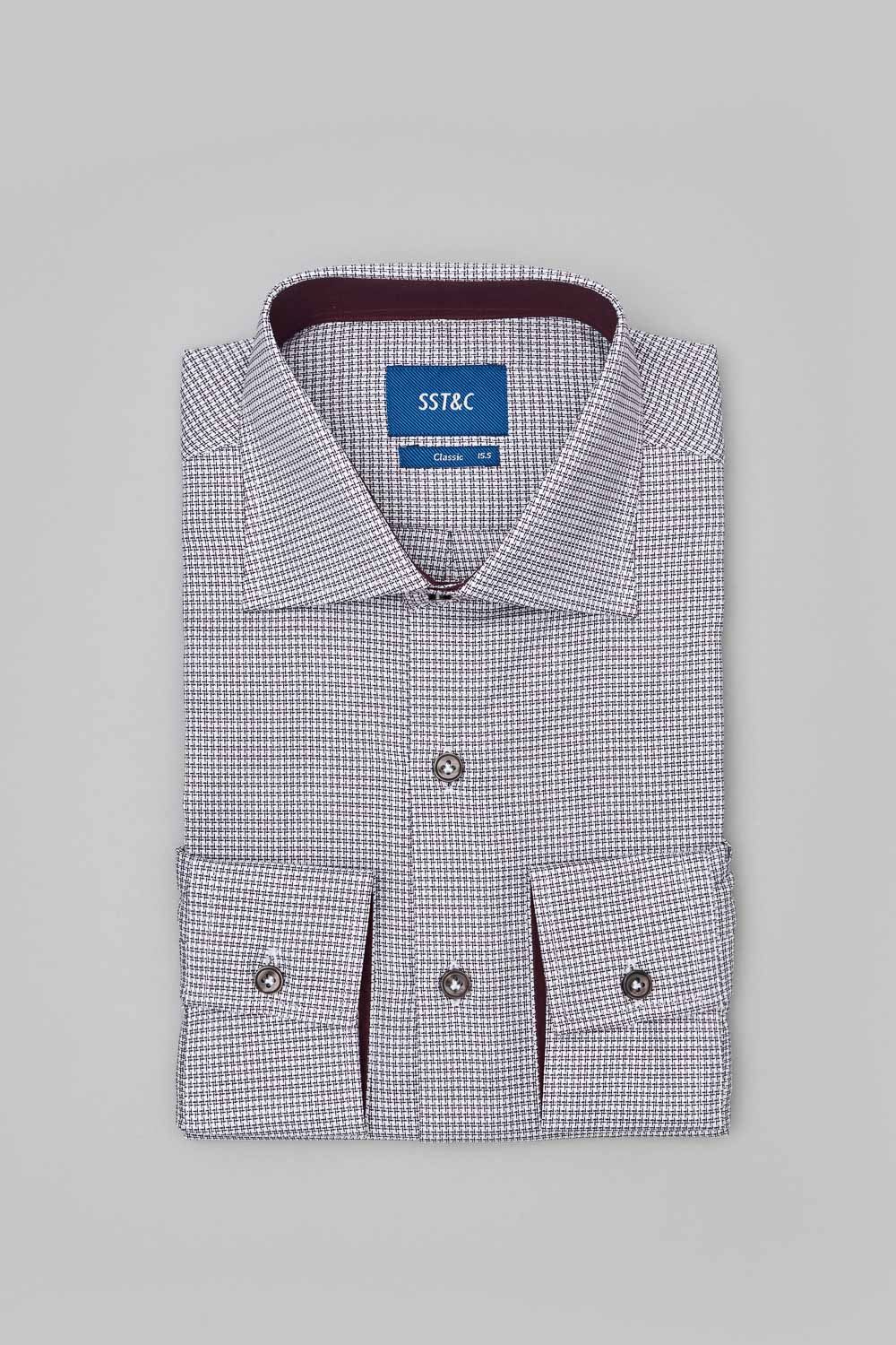 SST&C #Comfortable Cotton  Red Brown Standard Shirt | 0312304001  (Outlet)_7