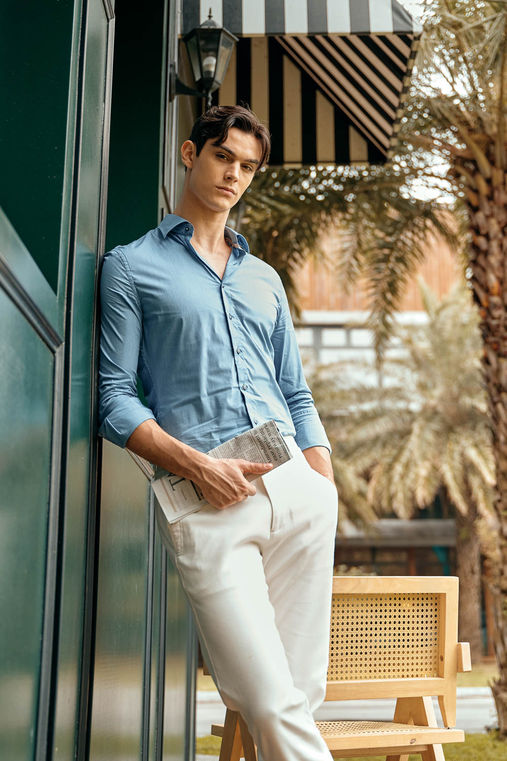 SST&C #Elastic Fit  Blue Standard Fit Shirt | 0312304009  (Outlet)_2