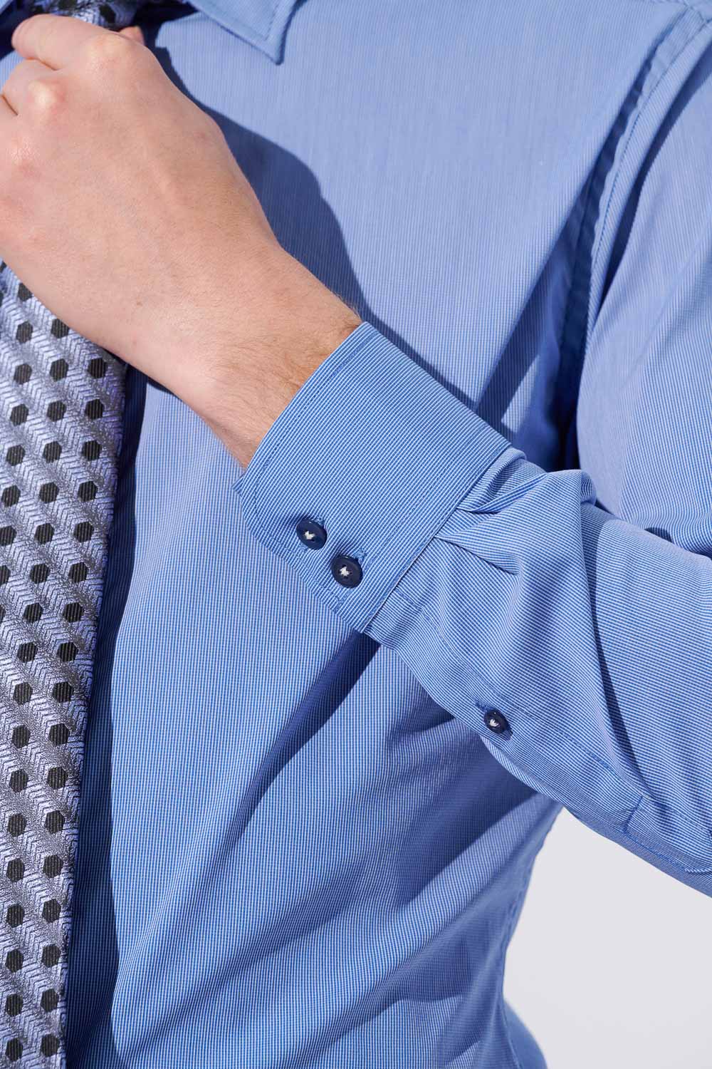 SST&C #Elastic Fit  Blue Standard Fit Shirt | 0312304009  (Outlet)_8