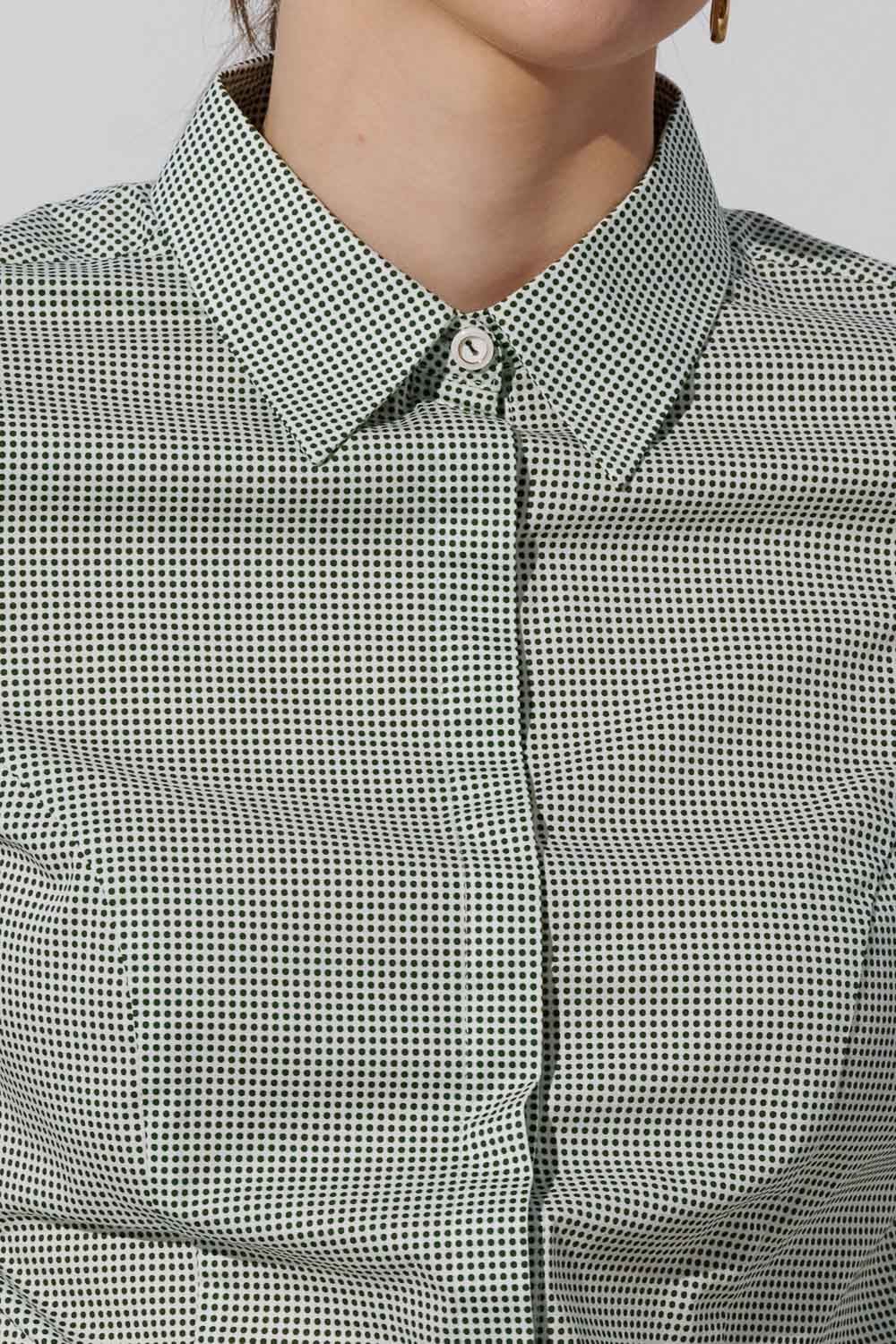 SST&C Green Dot Print Slim Fit Women'S Shirt | 7562304004  (Outlet)_5