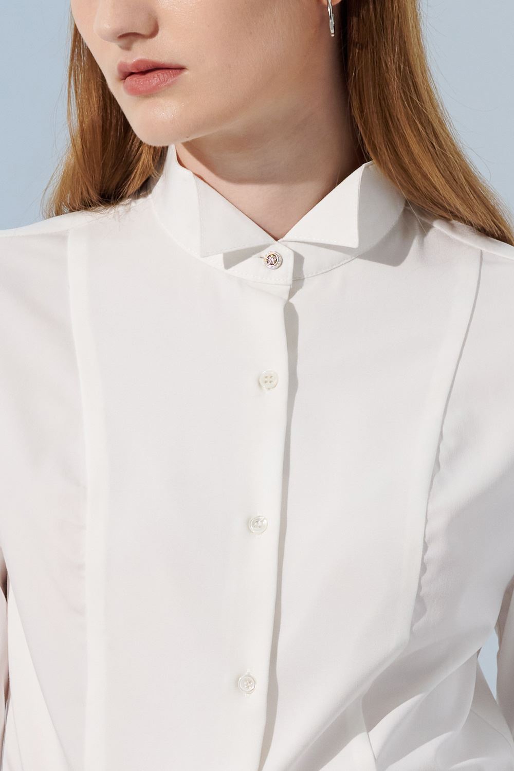 SST&C White Dress Collar Slim Fit Women'S Shirt | 7562304005  (Outlet)_6
