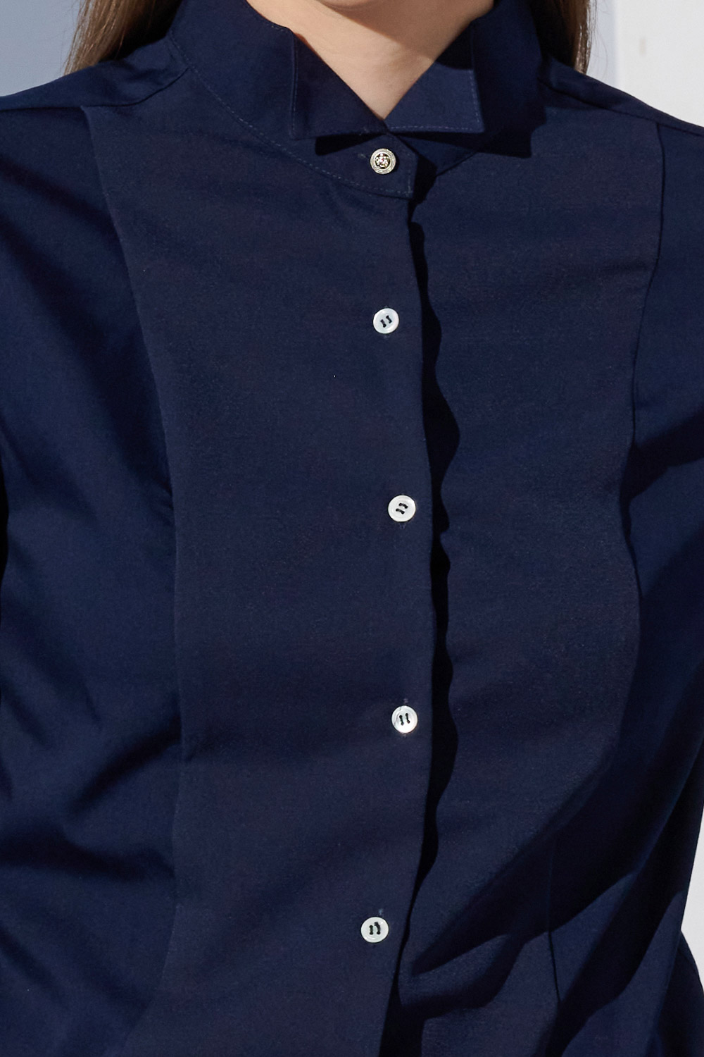 SST&C Dark Navy Dress Collar Slim Fit Women'S Shirt | 7562304006  (Outlet)_5