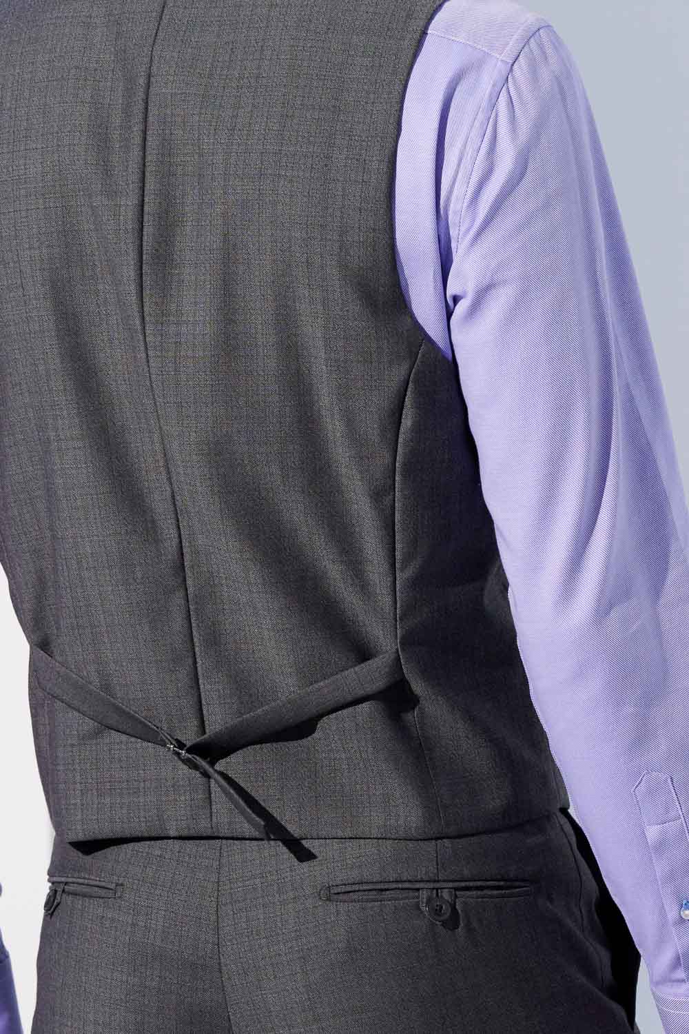 SST&C Milan Series Charcoal Gray Textured Slim Fit Suit Vest | 0512304003  (Outlet)_6