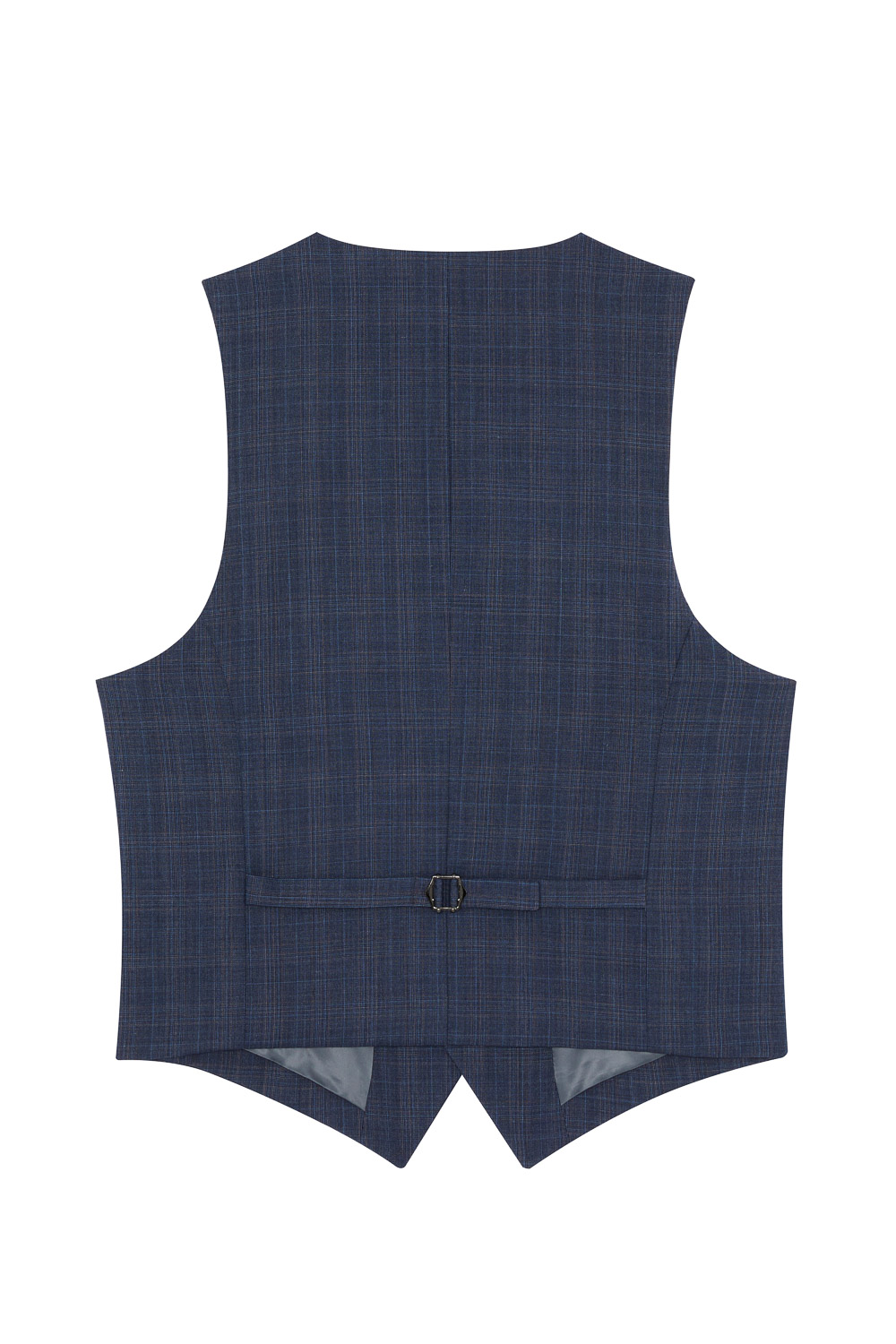 SST&C Gray and Blue Check Pattern Machine Washable Tailored Suit Vest | 0512304004  (Outlet)_7