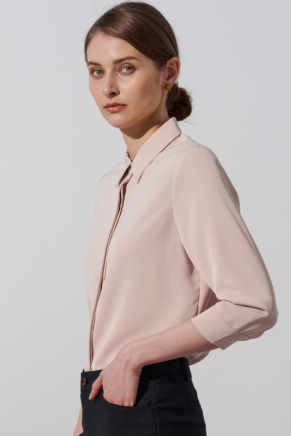 SST&C Apricot Shirt Collar Three-Quarter Sleeve Women'S Top | 7662304002  (Outlet)_1