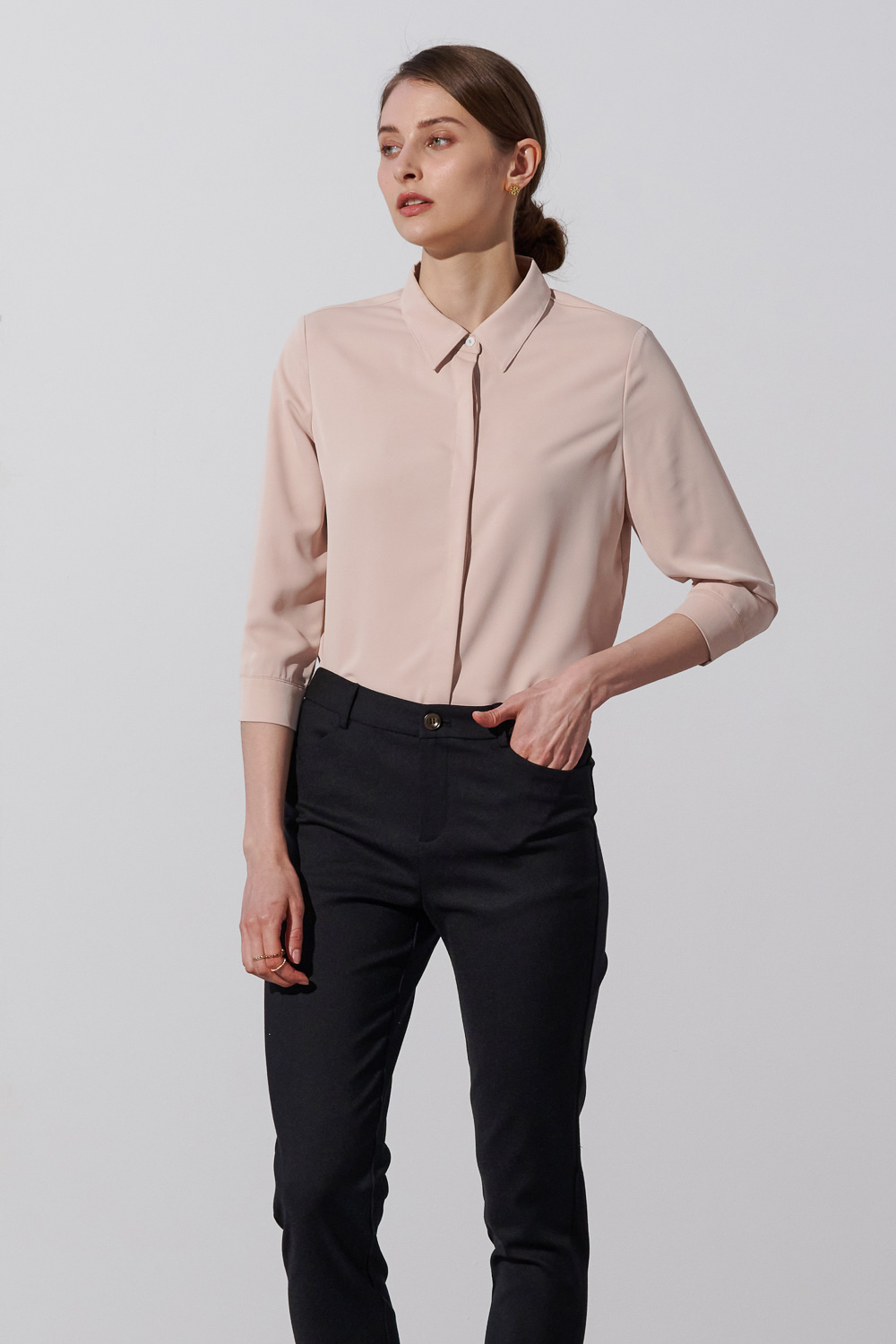SST&C Apricot Shirt Collar Three-Quarter Sleeve Women'S Top | 7662304002  (Outlet)_2