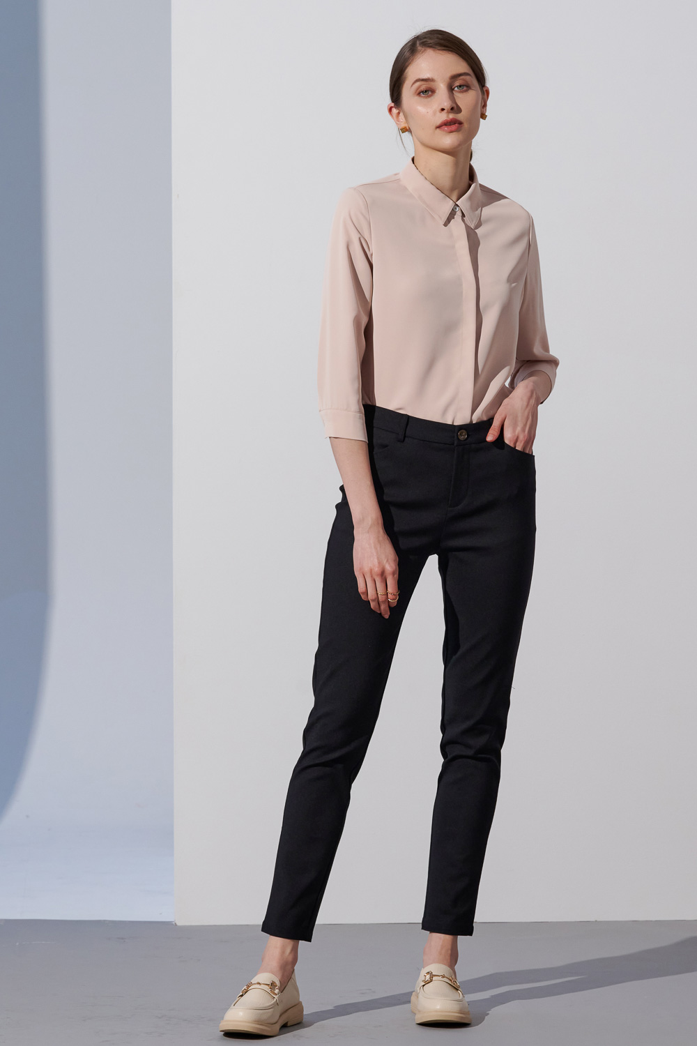 SST&C Apricot Shirt Collar Three-Quarter Sleeve Women'S Top | 7662304002  (Outlet)_3