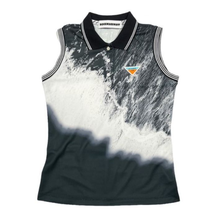 【DECEMBERMAY】Coastline print non sleeve polo_WOMEN 2-205-0133