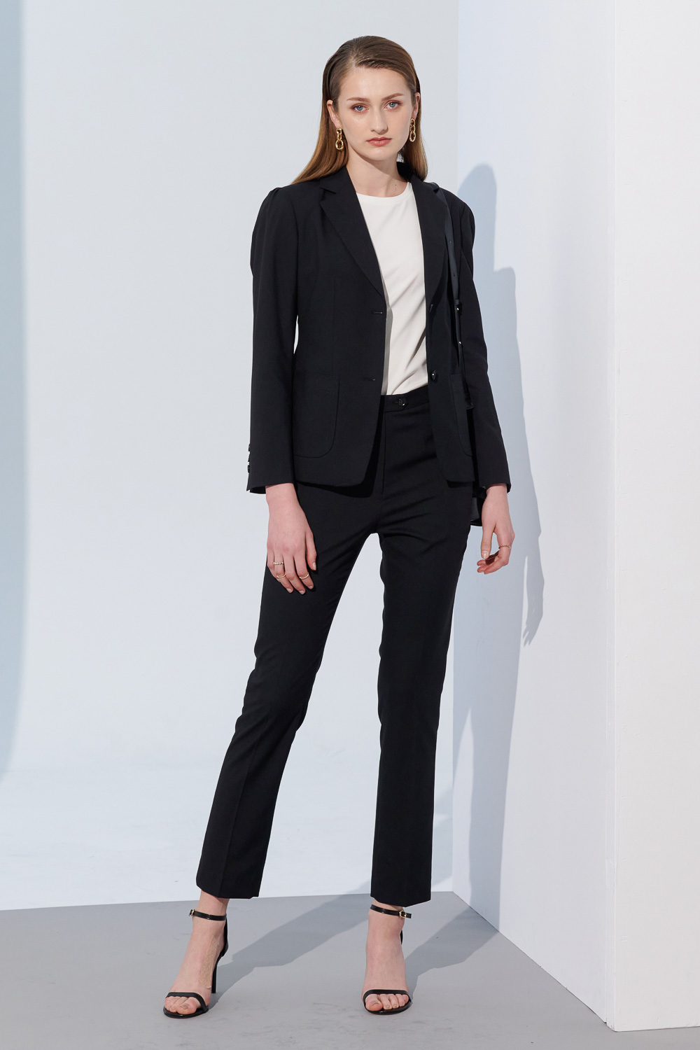 SST&C Black Square Collar Women'S Suit Jacket | 7162304001  (Outlet)_3