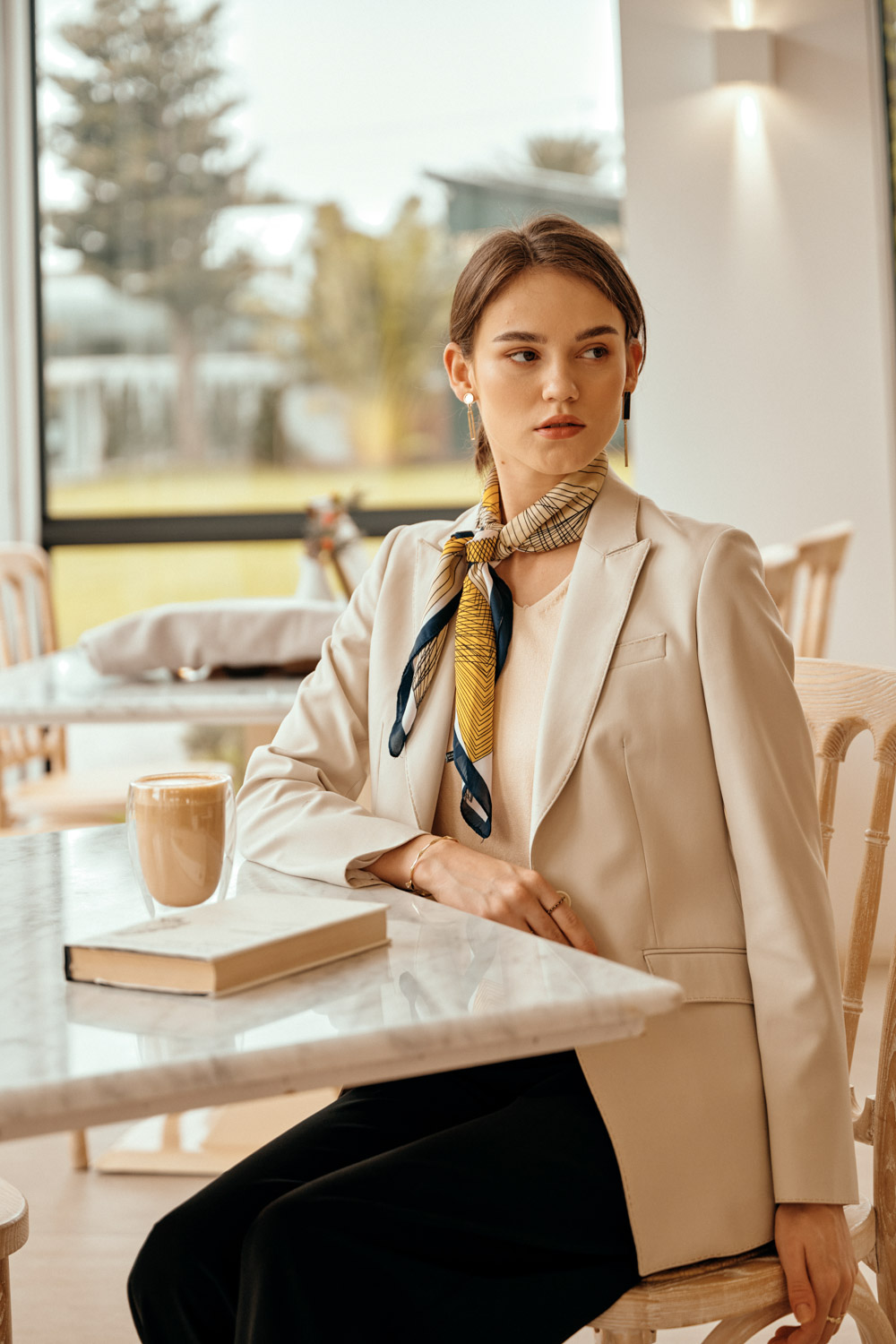 SST&C Cream Sword Collar Women'S Suit Jacket | 7162304003  (Outlet)_0