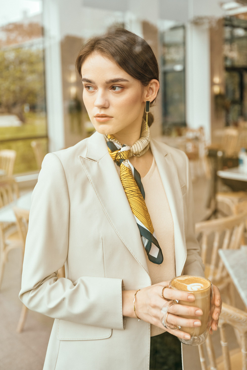 SST&C Cream Sword Collar Women'S Suit Jacket | 7162304003  (Outlet)_2