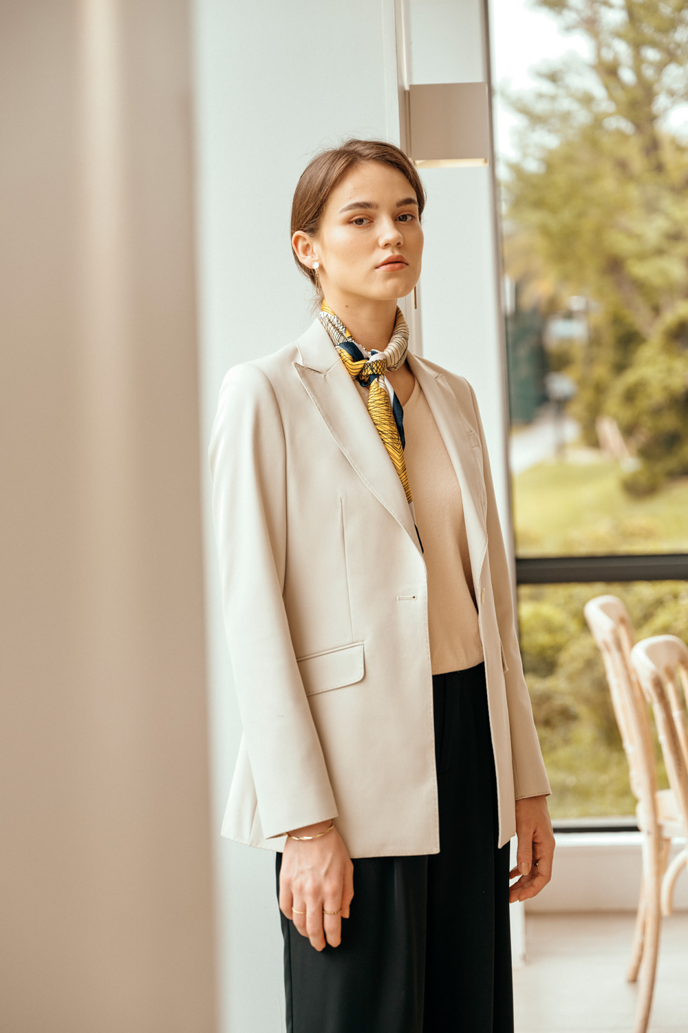 SST&C Cream Sword Collar Women'S Suit Jacket | 7162304003  (Outlet)_4