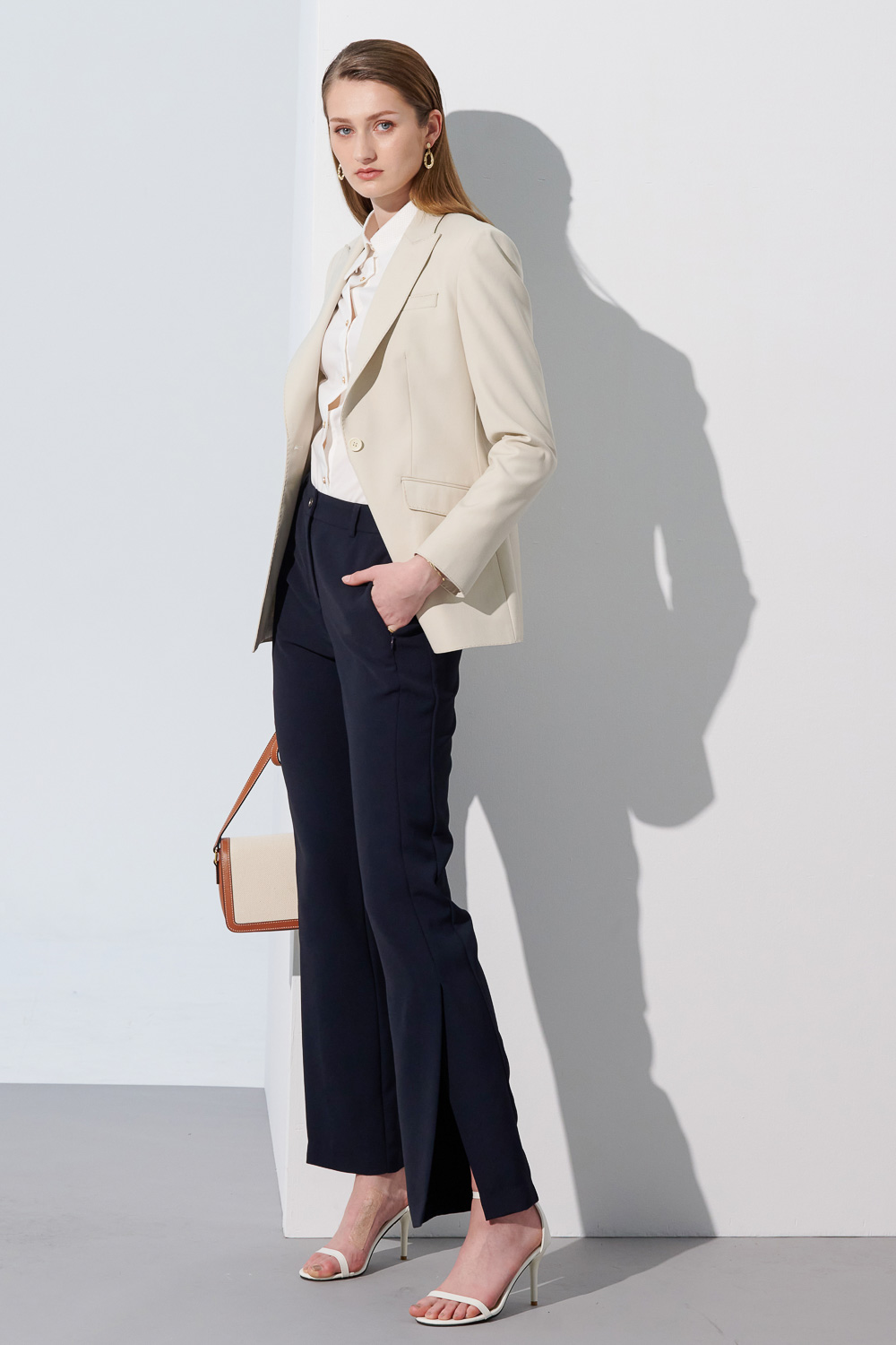 SST&C Cream Sword Collar Women'S Suit Jacket | 7162304003  (Outlet)_6