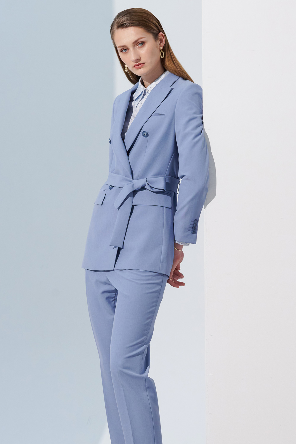 SST&C Baby Blue Sword Collar Women'S Suit Jacket | 7162304005  (Outlet)_4