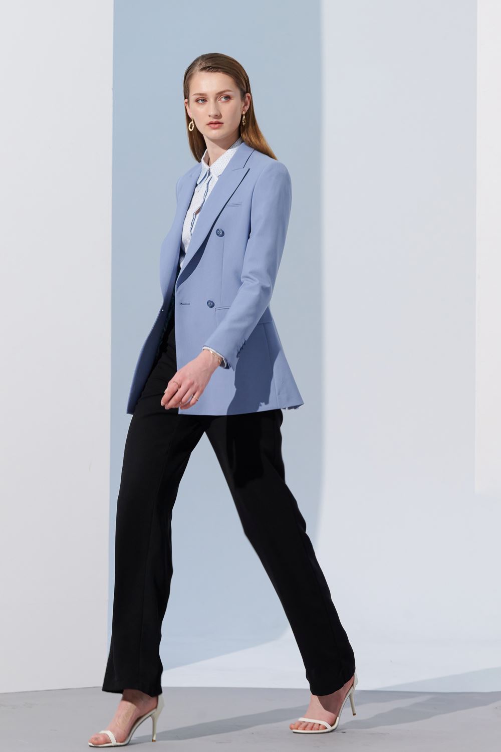 SST&C Baby Blue Sword Collar Women'S Suit Jacket | 7162304005  (Outlet)_6