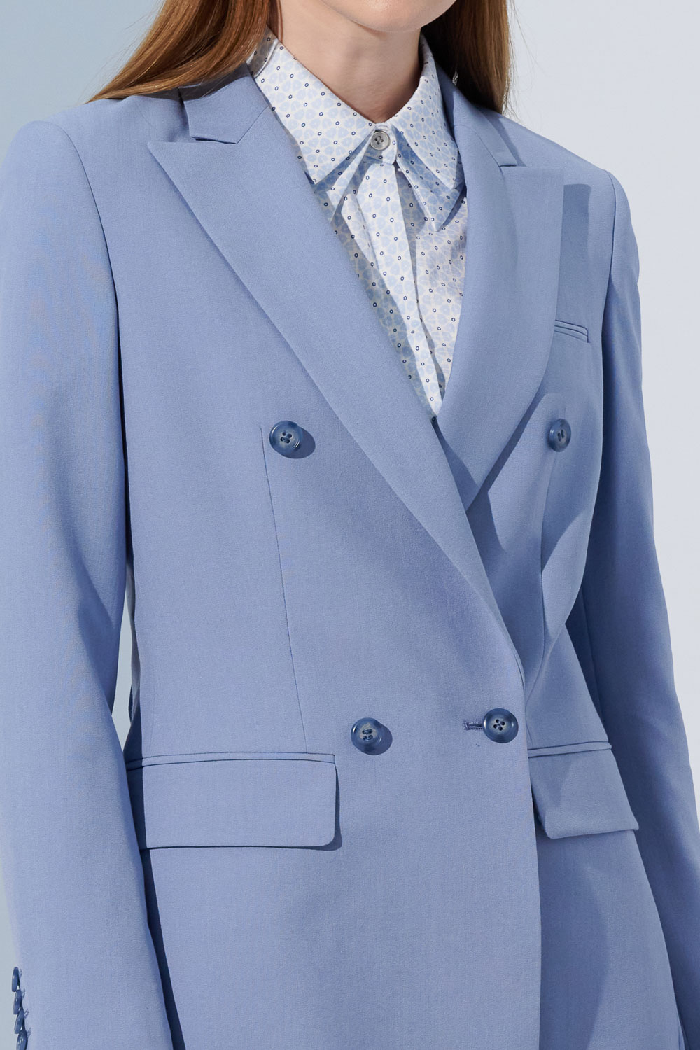 SST&C Baby Blue Sword Collar Women'S Suit Jacket | 7162304005  (Outlet)_8