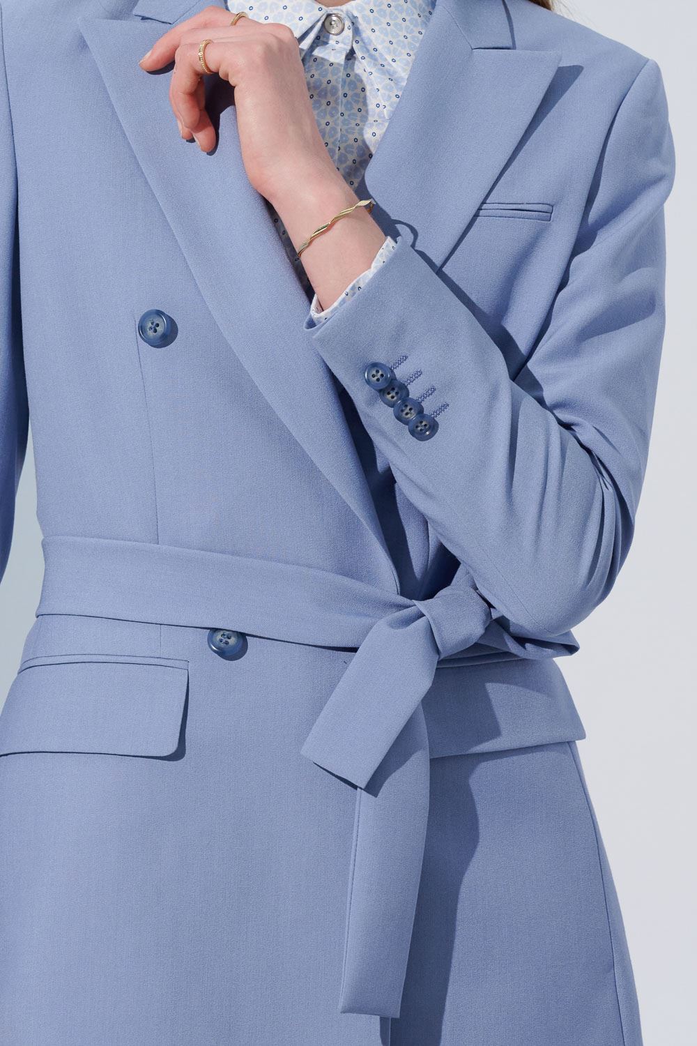SST&C Baby Blue Sword Collar Women'S Suit Jacket | 7162304005  (Outlet)_9