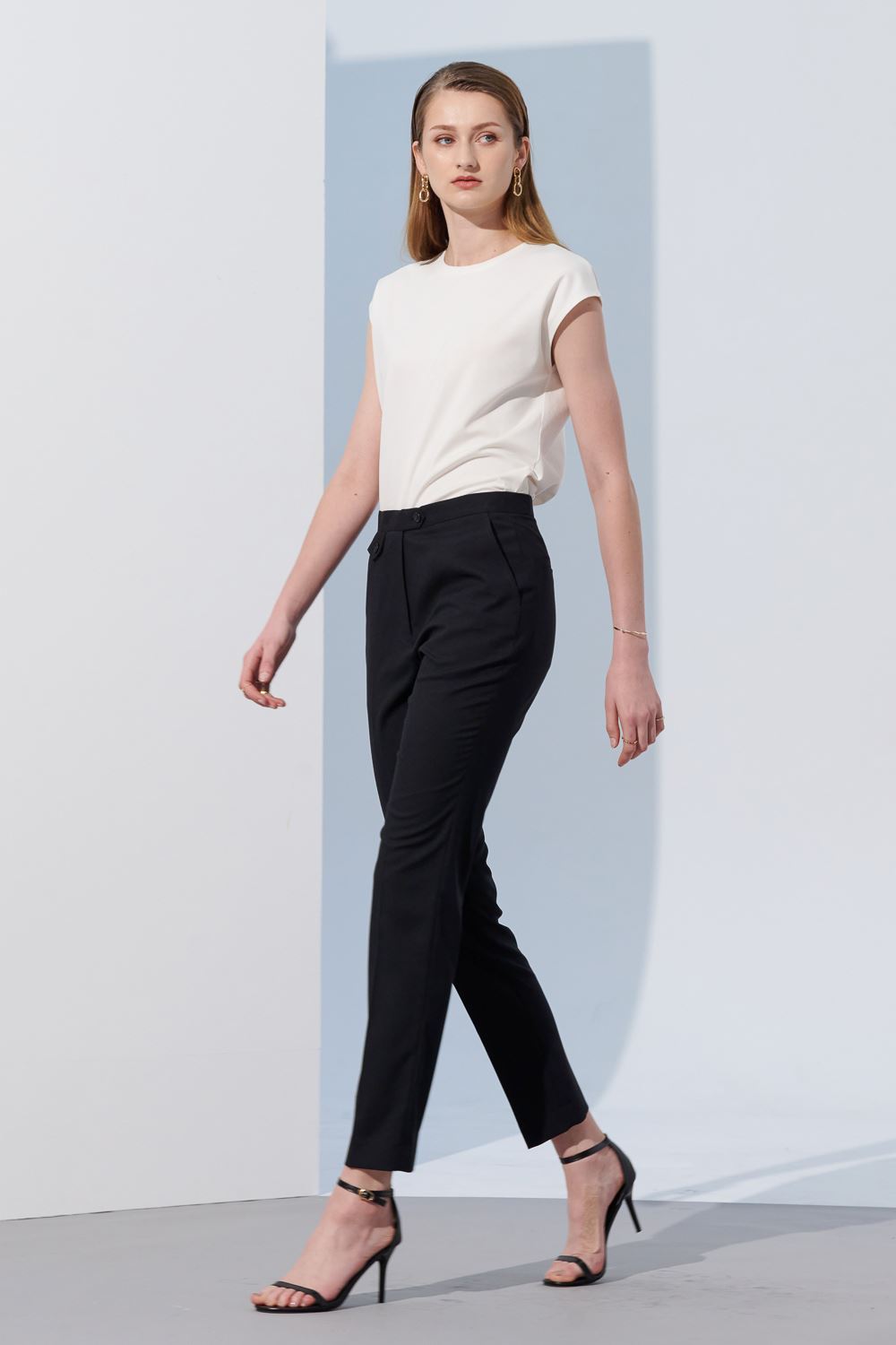 SST&C Black Design Women'S Suit Trousers | 7262304002  (Outlet)_0