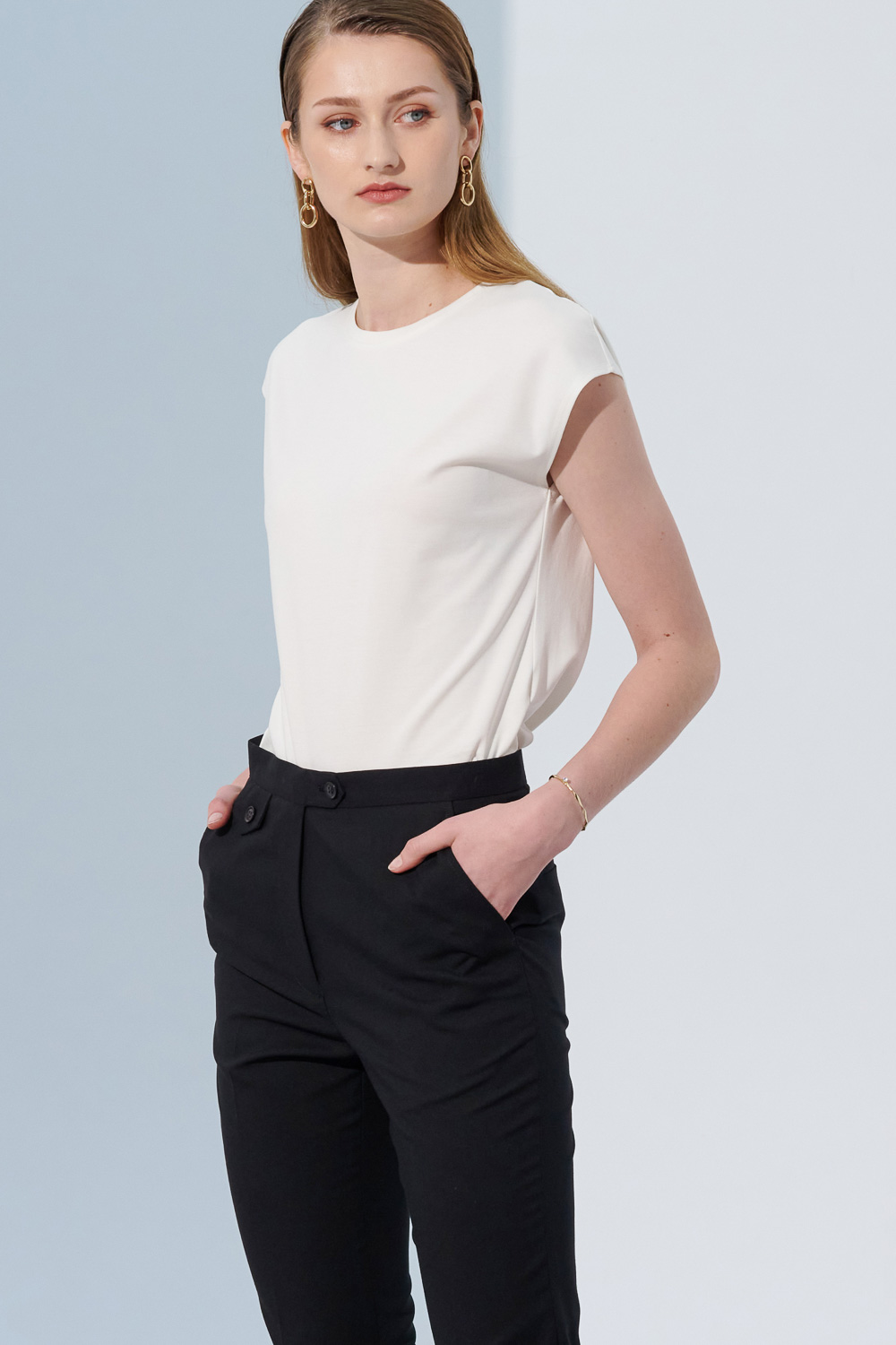 SST&C Black Design Women'S Suit Trousers | 7262304002  (Outlet)_2