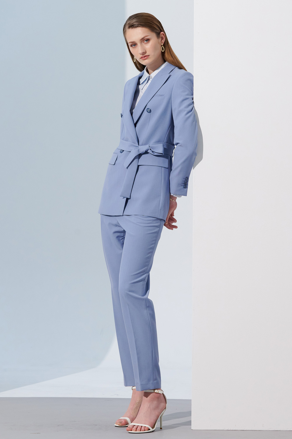 SST&C 寶寶藍修身女西裝褲 | 7262304005 (outlet)_3