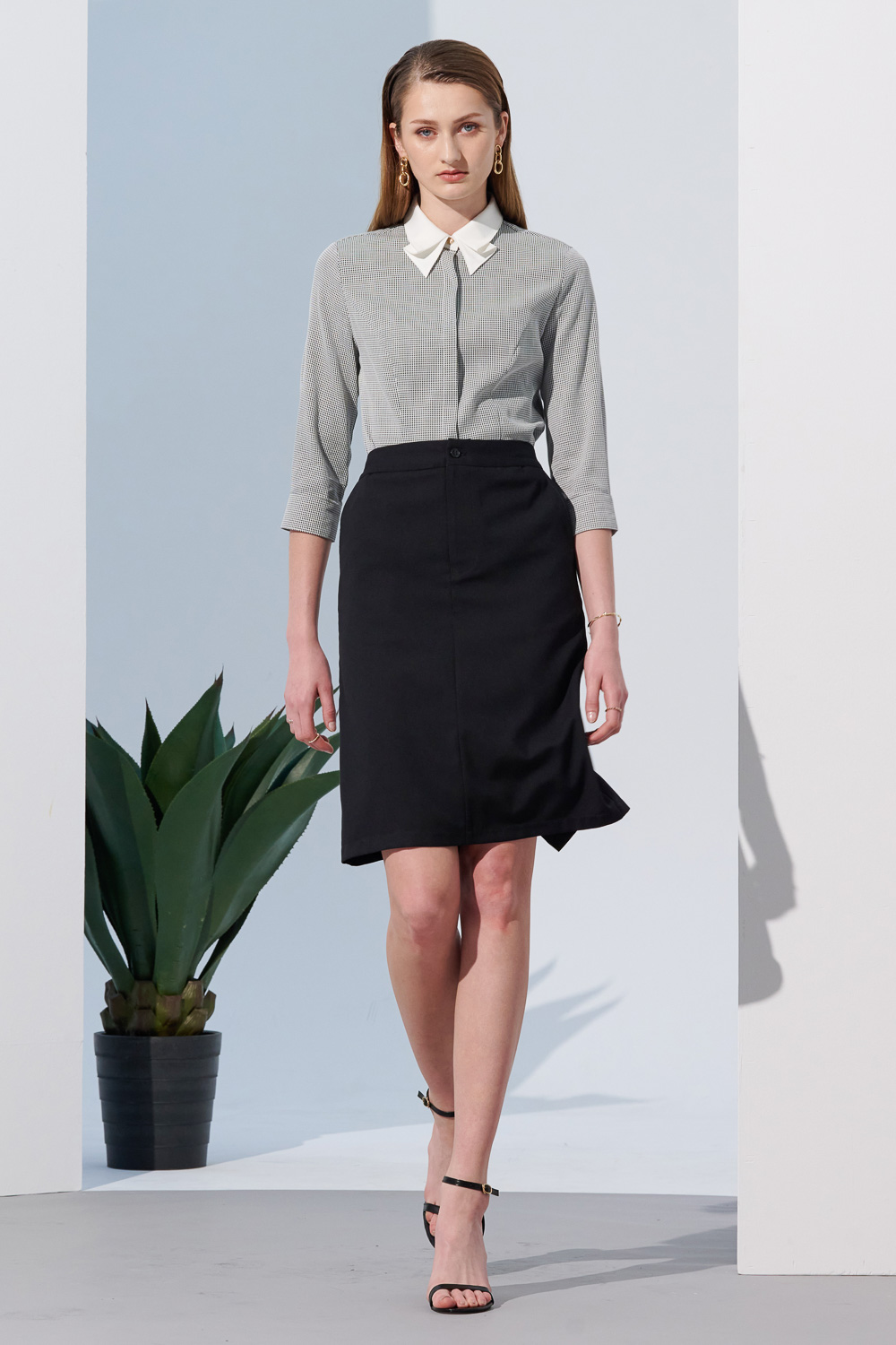SST&C Black Open-Front Women'S Suit and Narrow Skirt | 7462304001  (Outlet)_2