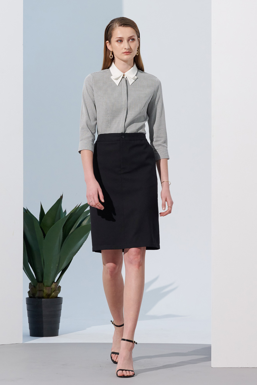 SST&C Black Open-Front Women'S Suit and Narrow Skirt | 7462304001  (Outlet)_3