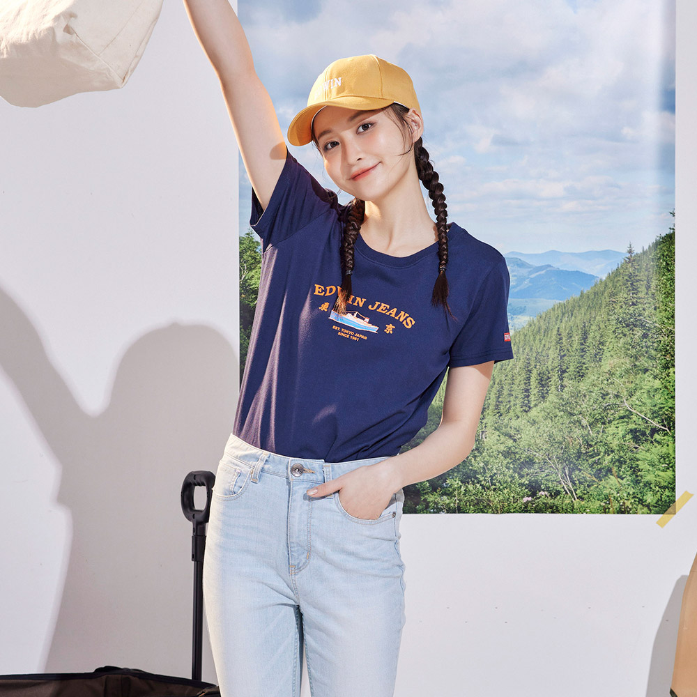 EDWIN｜女裝｜復刻牛仔褲輪船短袖T恤