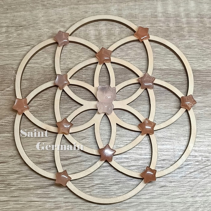 橙月光/橘月光石星星裸石(Moonstone) 迷你雕件 ~排列水晶陣的得力助手_1