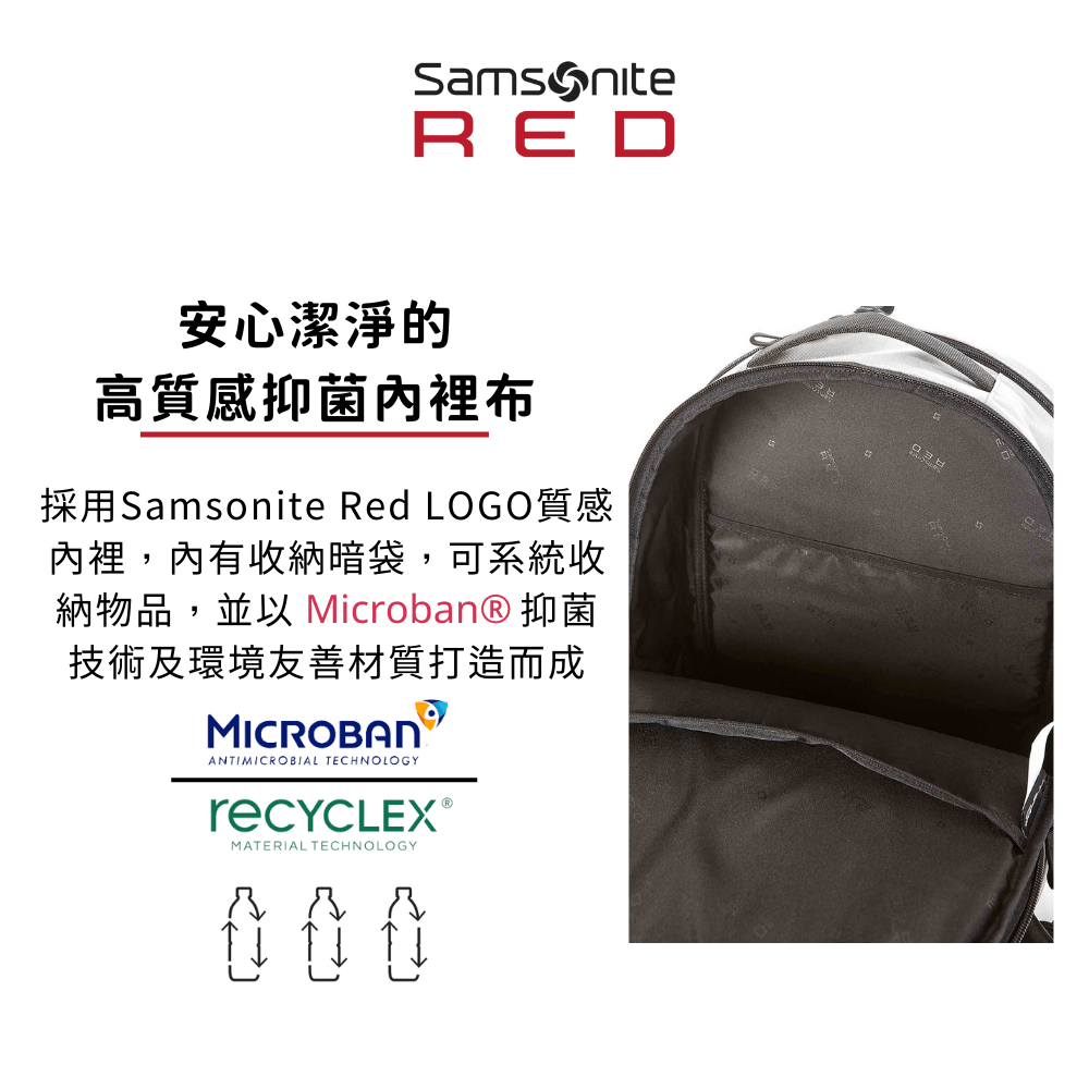 輕量後背包 15.6吋筆電包 尼龍包包推薦 Microban抑菌裡布-QG2-GANNERS系列-黑色-SAMSONITE RED 新秀麗_2