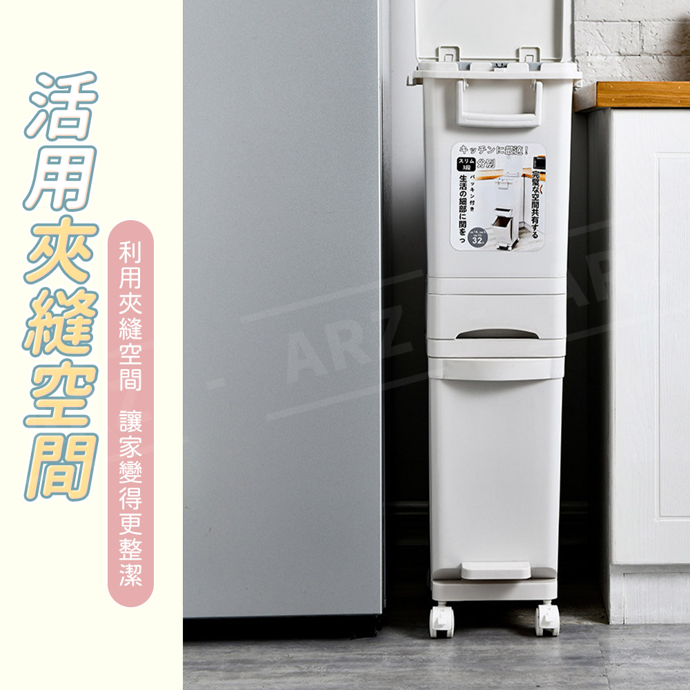 三層 分類垃圾桶 乾濕分離 【E057】 彈蓋 可移動垃圾桶 廚房垃圾桶 回收 分類垃圾桶 收納箱 抽屜垃圾桶 廚餘桶 資源回收桶 智能垃圾桶 大垃圾桶 垃圾筒 收納箱 直立式垃圾桶 清潔用品_3