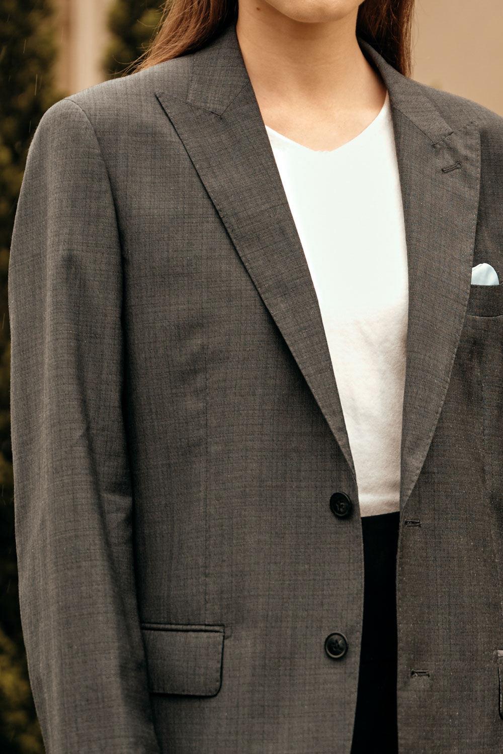 SST&C #Milan Series  Charcoal Gray Textured Slim Fit Suit Jacket | 0112304003  (Outlet)_4