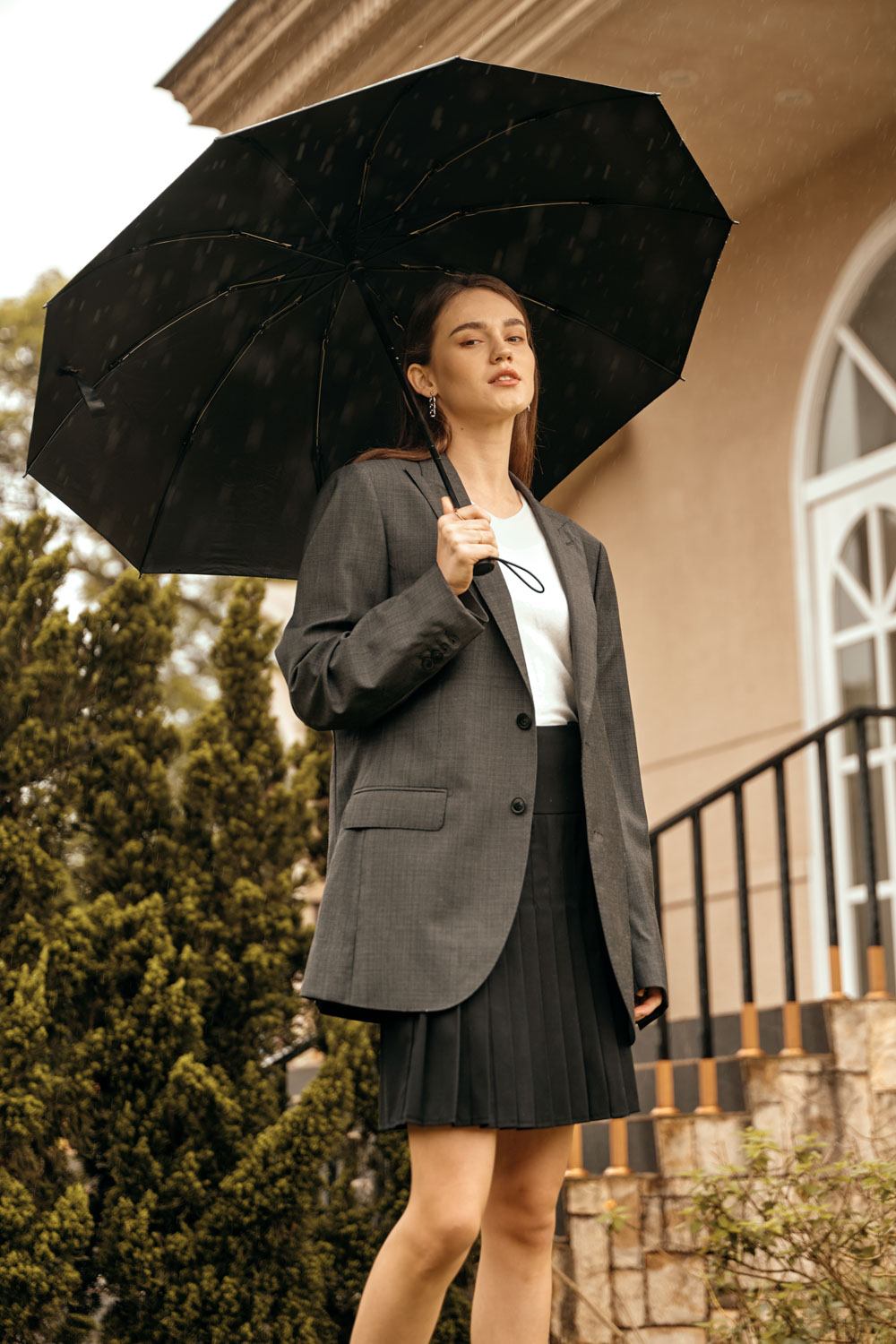 SST&C #Milan Series  Charcoal Gray Textured Slim Fit Suit Jacket | 0112304003  (Outlet)_5