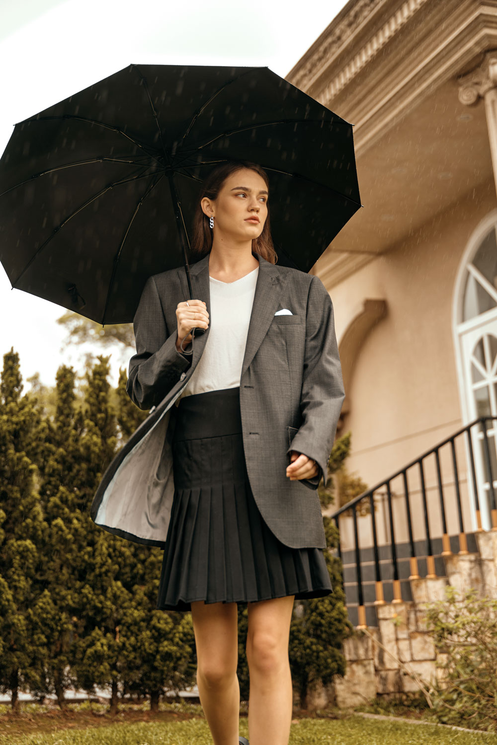 SST&C #Milan Series  Charcoal Gray Textured Slim Fit Suit Jacket | 0112304003  (Outlet)_6
