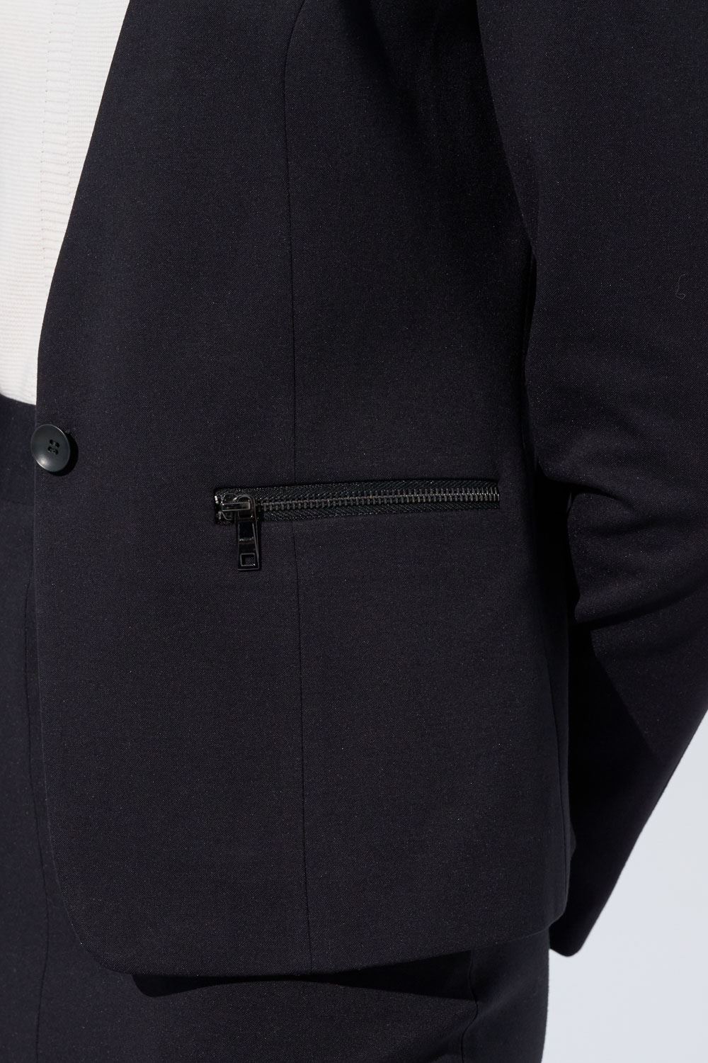 SST&C Black Collarless Suit Jacket | 7162305003  (Outlet)_5
