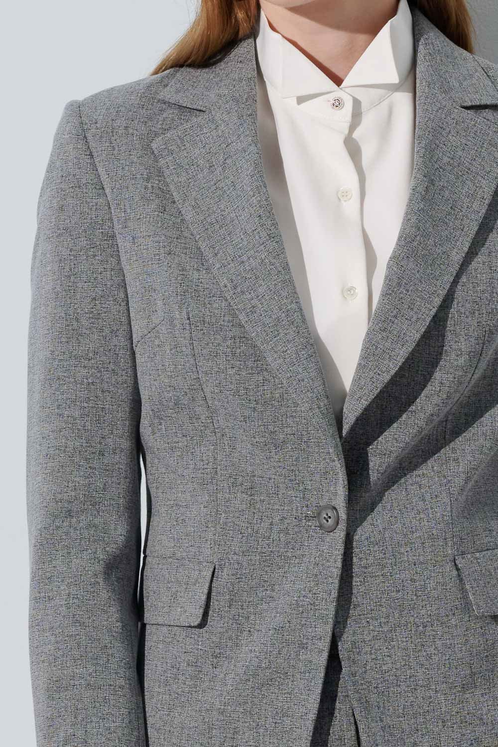 SST&C Gray Square Collar Suit Jacket | 7162305004  (Outlet)_6