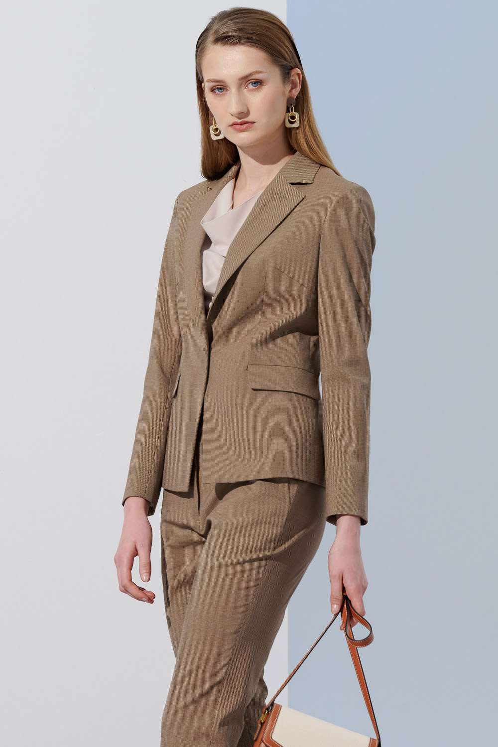 SST&C Khaki Square Collar Suit Jacket | 7162305005  (Outlet)_0