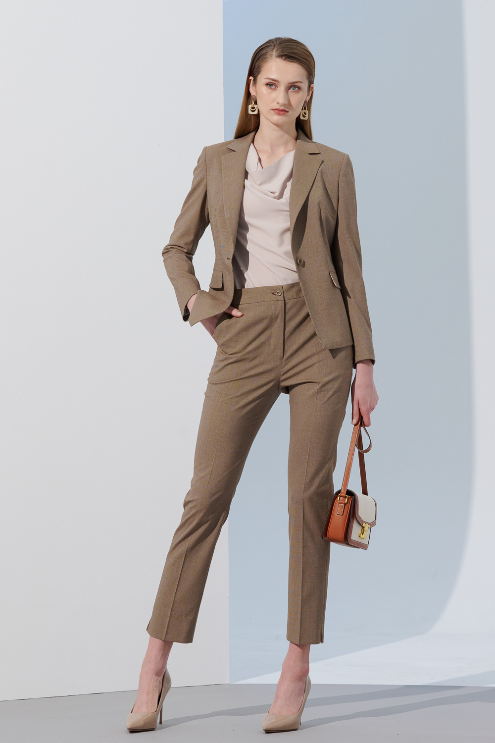 SST&C Khaki Square Collar Suit Jacket | 7162305005  (Outlet)_2