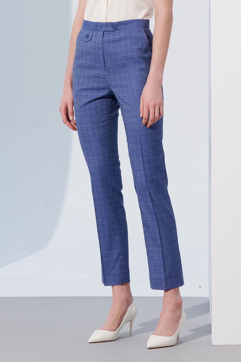 SST&C Azure Check Pattern Slim Fit Suit Trousers | 7262305001  (Outlet)_1