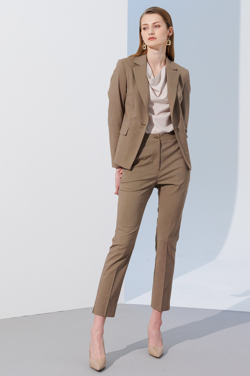SST&C Khaki Slim Fit Trousers | 7262305005  (Outlet)_3