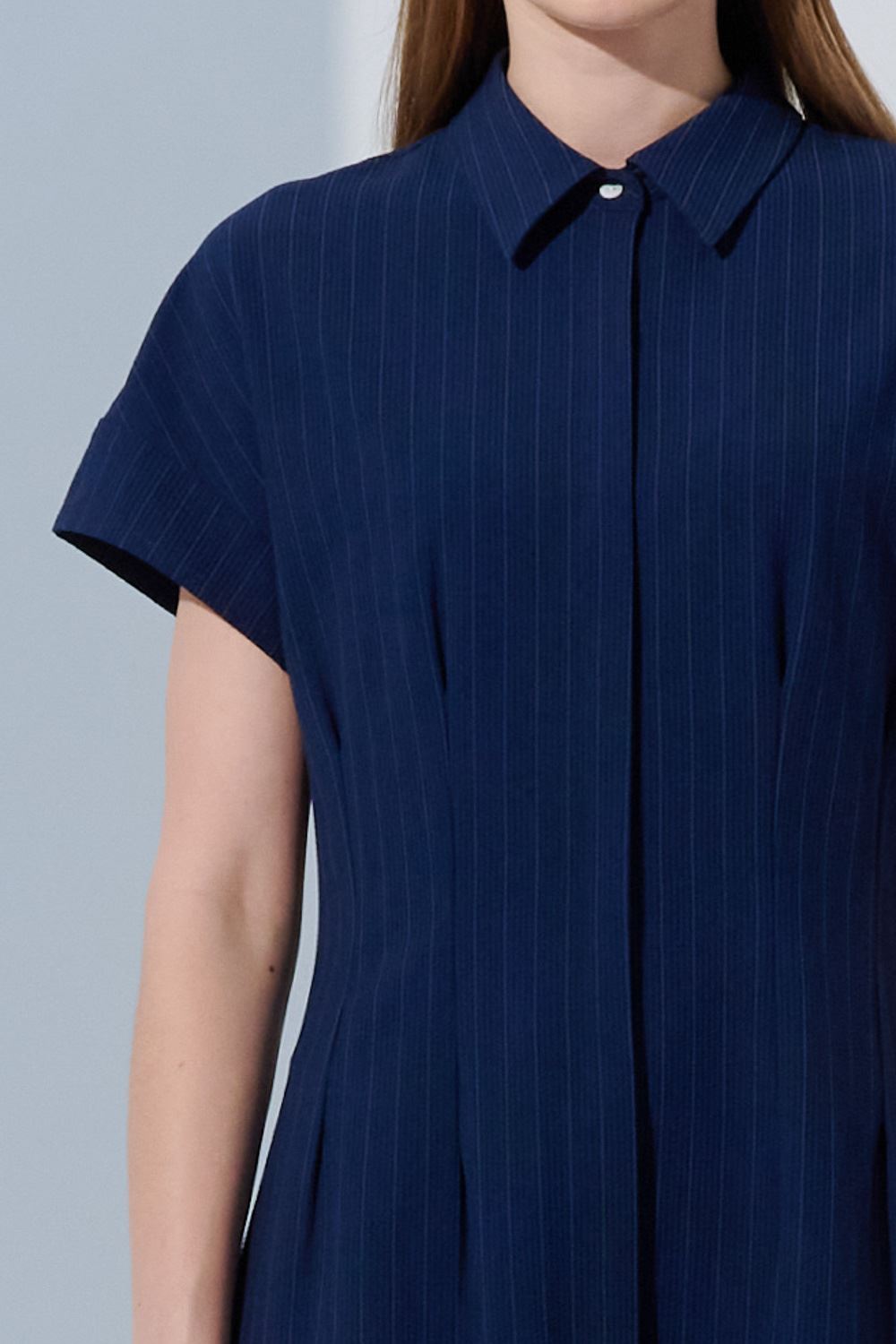 SST&C Blue Striped Pattern Shirt Dress | 8562305002  (Outlet)_6
