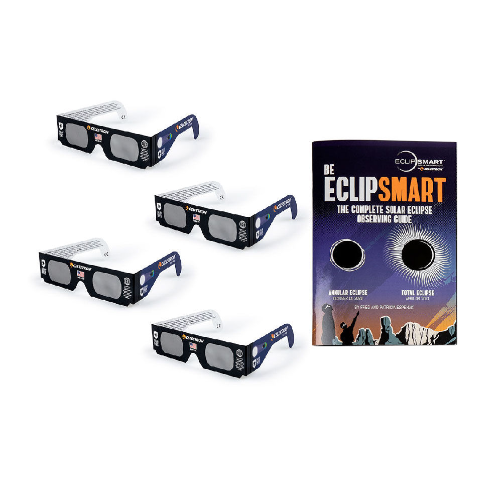 CELESTRON EclipSmart Solar Glasses (4pc Pack with Eclpbook )太陽觀察眼鏡4入+日食指南手冊(上宸光學台灣總代理)_0