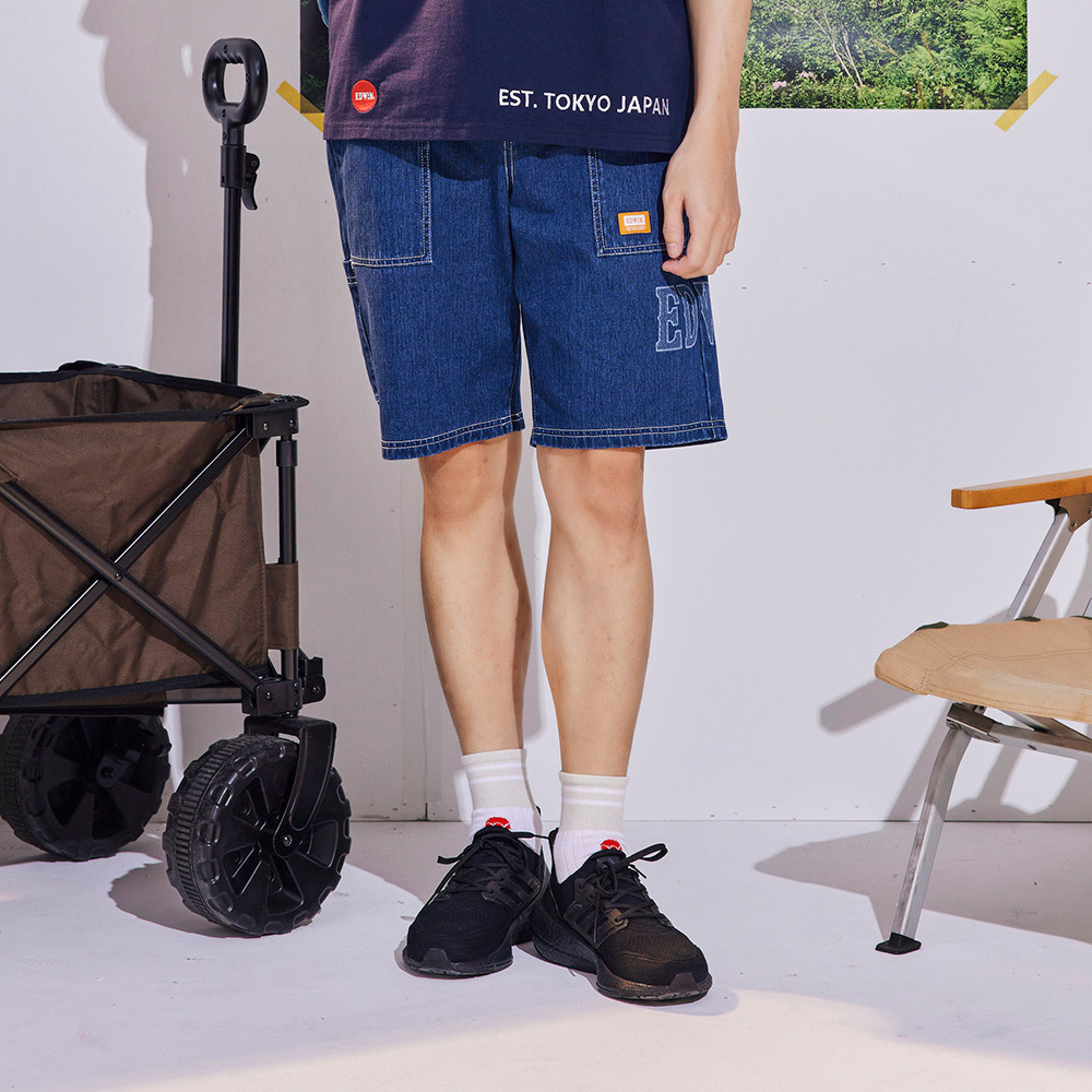 EDWIN｜橘標｜男裝｜大LOGO工裝丹寧短褲