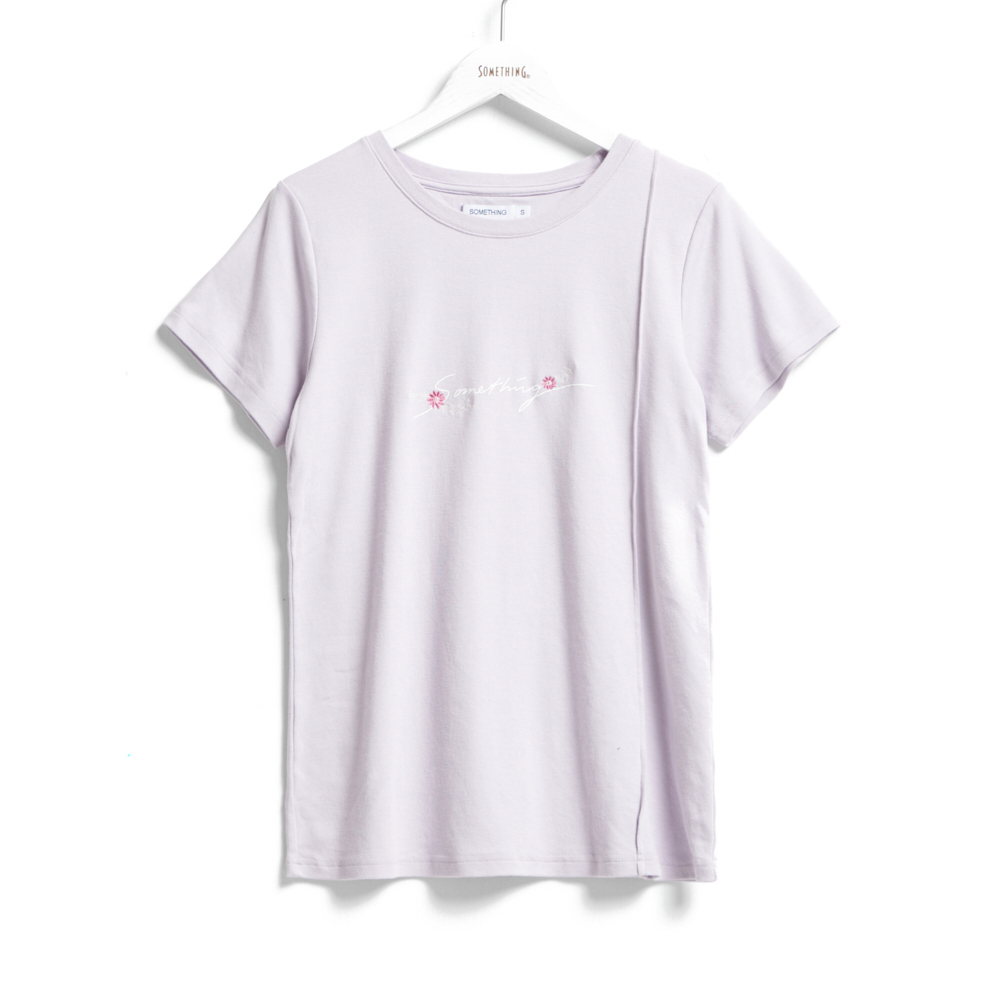 SOMETHING｜女裝｜基本繡花LOGO短袖T恤