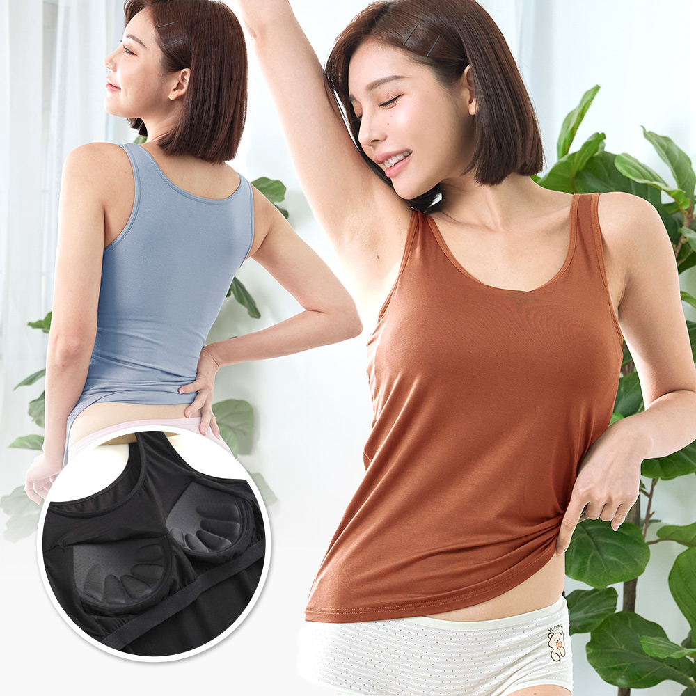 BRA TOP【寬肩帶】超莫代超柔軟爾無鋼圈 一體成形胸墊背心 2011_5