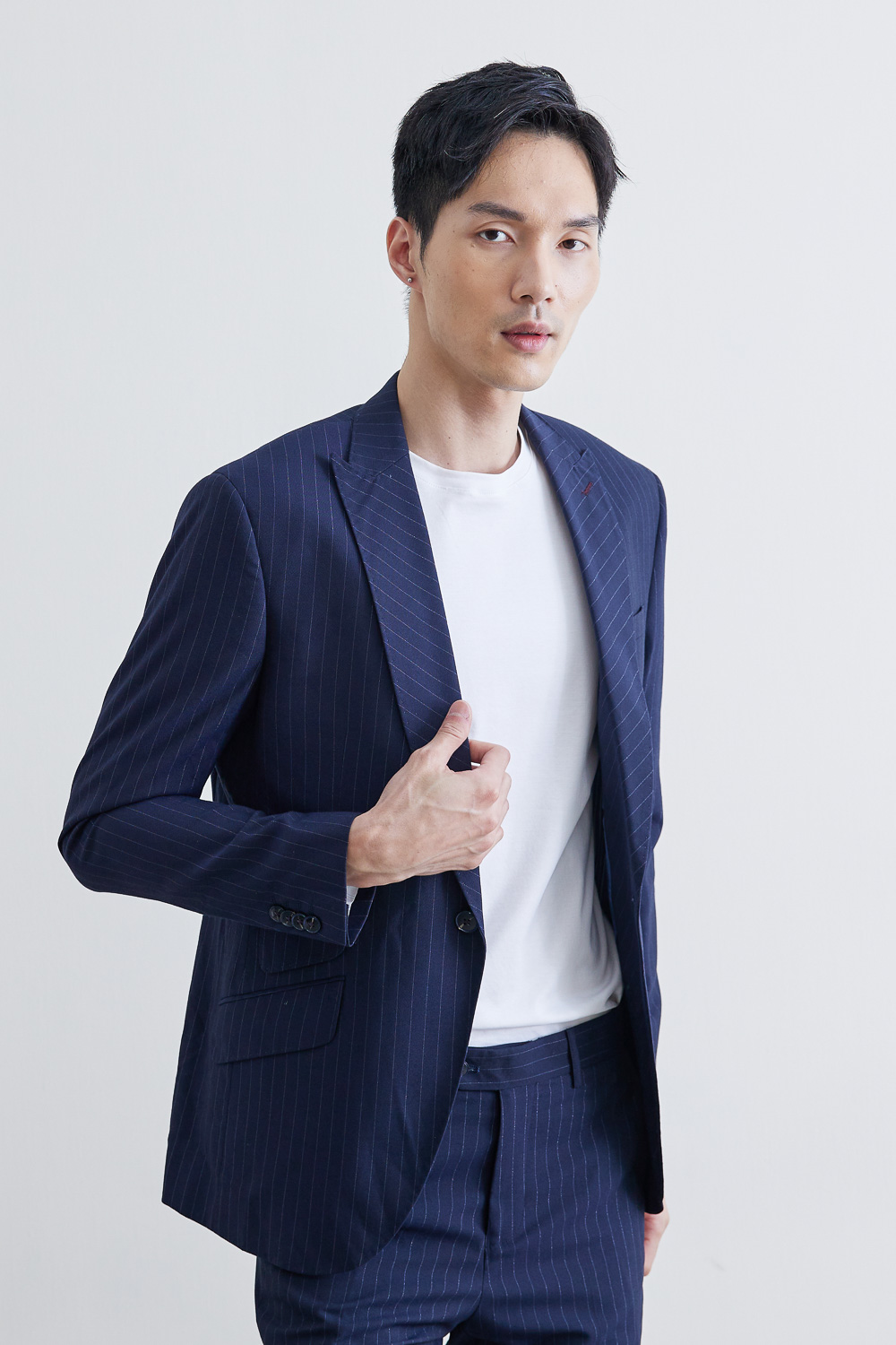 SST&C #Online Exclusive  Silver Stripe Slim Fit Suit Jacket | 0111905001  (Outlet)_0