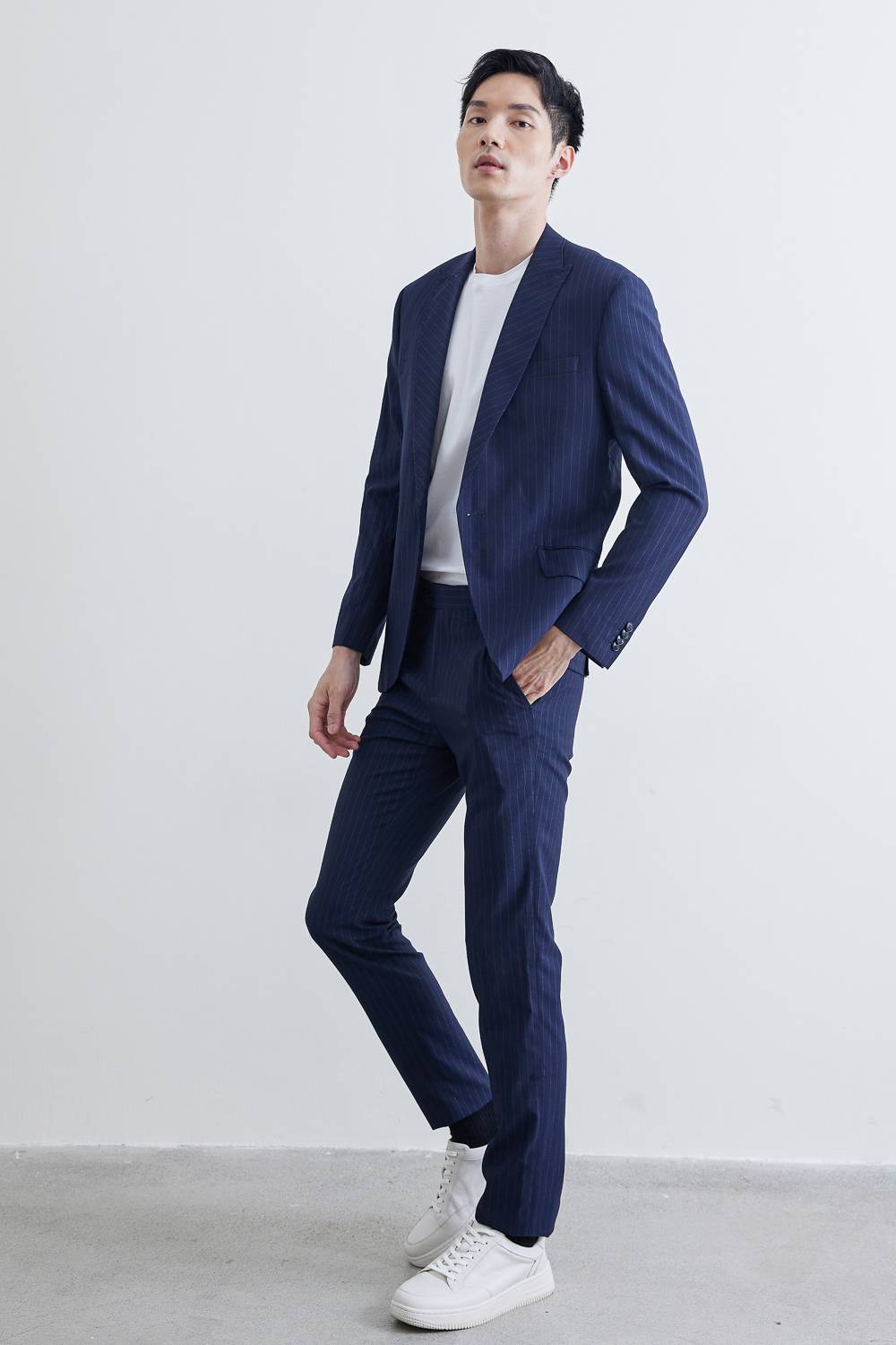 SST&C #Online Exclusive  Silver Stripe Slim Fit Suit Jacket | 0111905001  (Outlet)_1